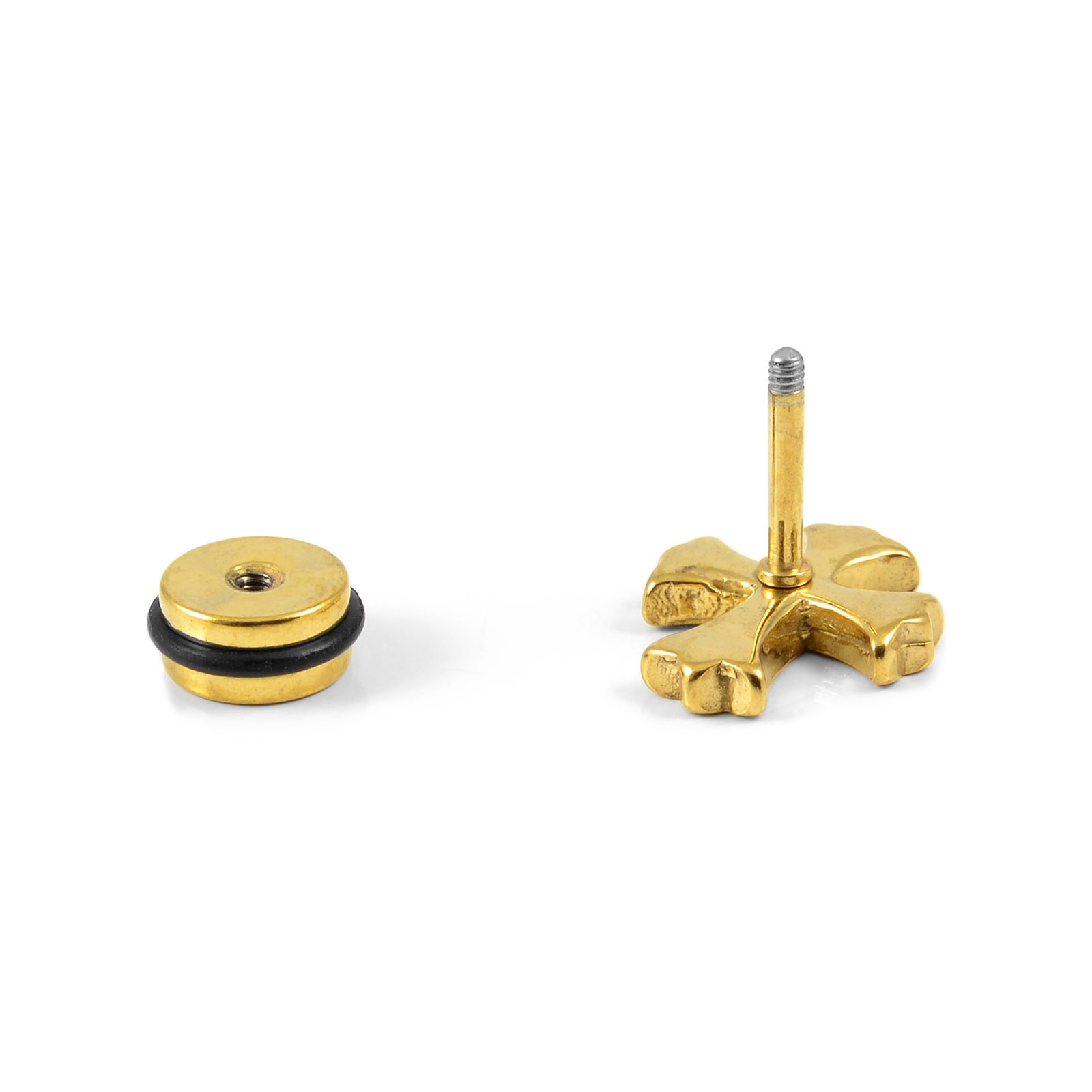 Sentio | Guldfarvet Kirurgisk Stål Kors Patonce Kors Ørestik - 4