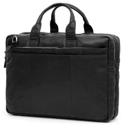 Čierna kožená taška na notebook Montreal XL