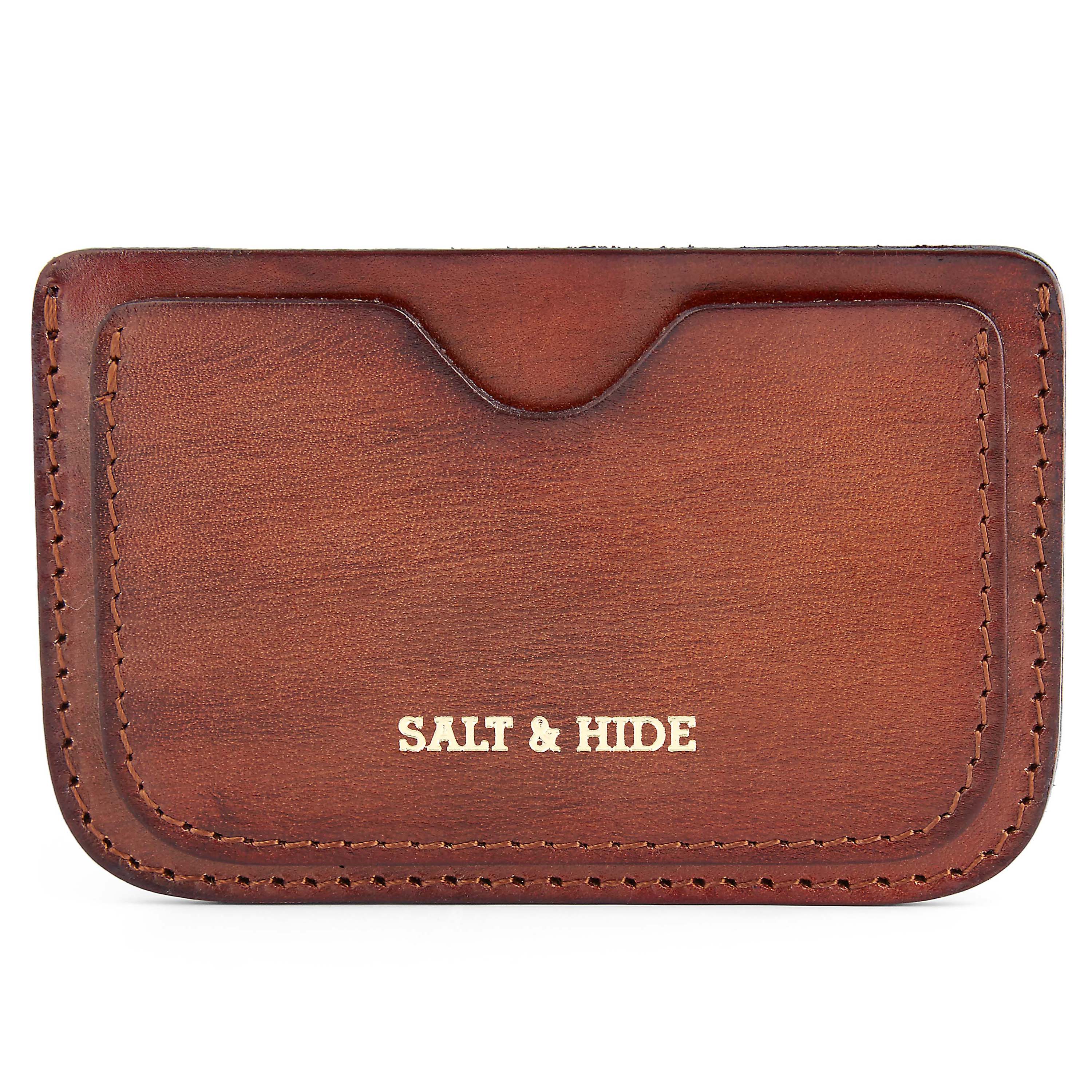 Karjapaimenen ruskea Fergus-korttikotelo, nahkaa - 3