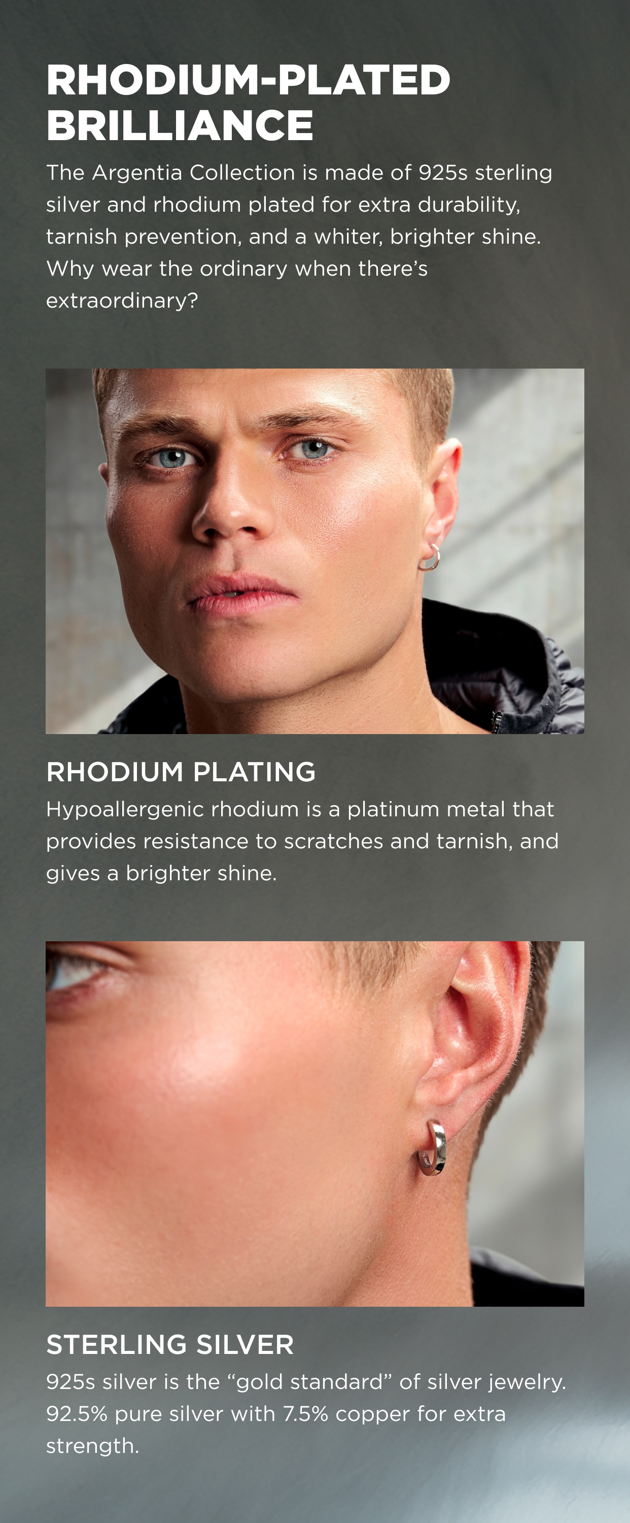 Argentia 925s RhodiumPlated Sterling Silver Hoop Earring In