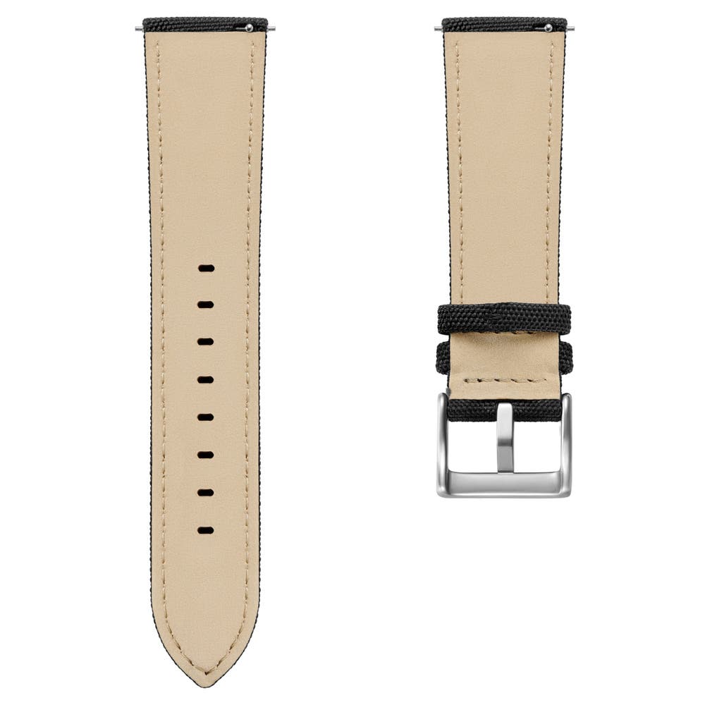 hover: Black Nylon and Leather Quick-release Watch Strap hover: Black Nylon and Leather Quick-release Watch Strap