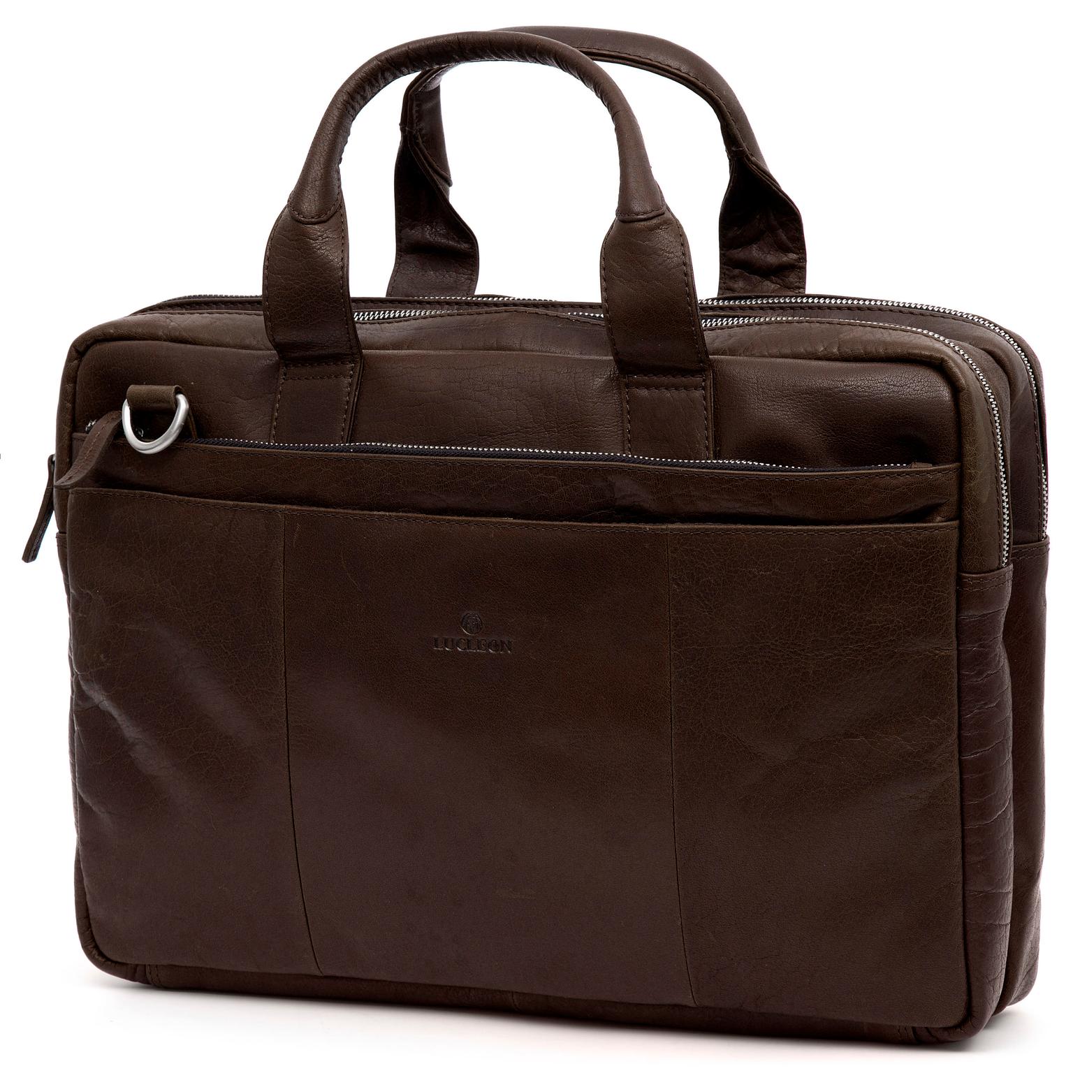 Montreal Bruine Lederen Laptoptas Montreal Bruine Lederen Laptoptas