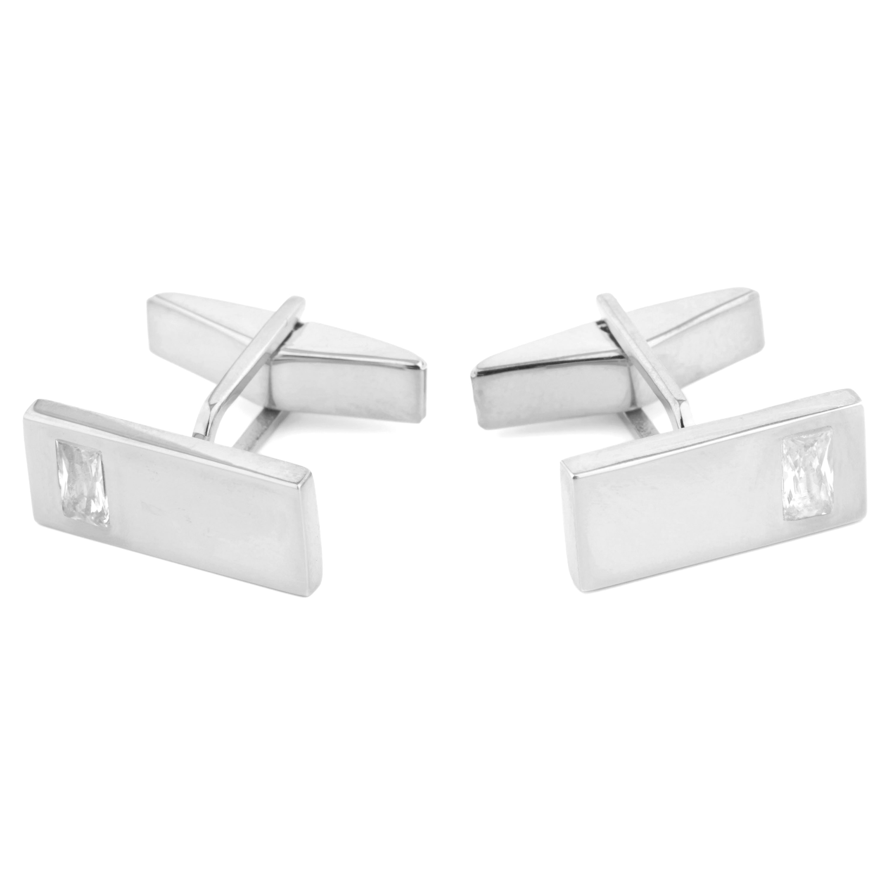 925 Sterlingsilver med Rektangulära Zirkoner Set - 2