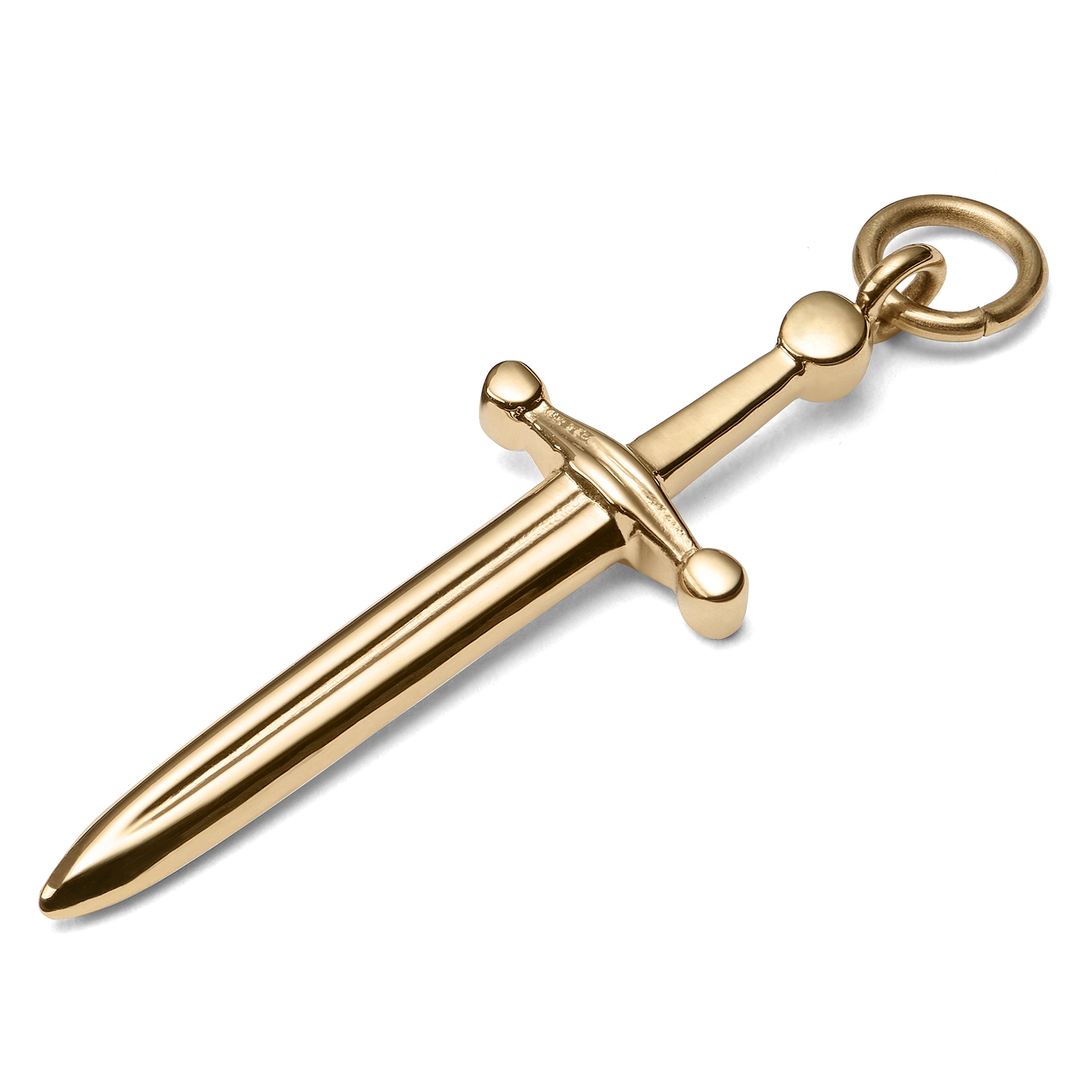 Amulette épée en acier doré