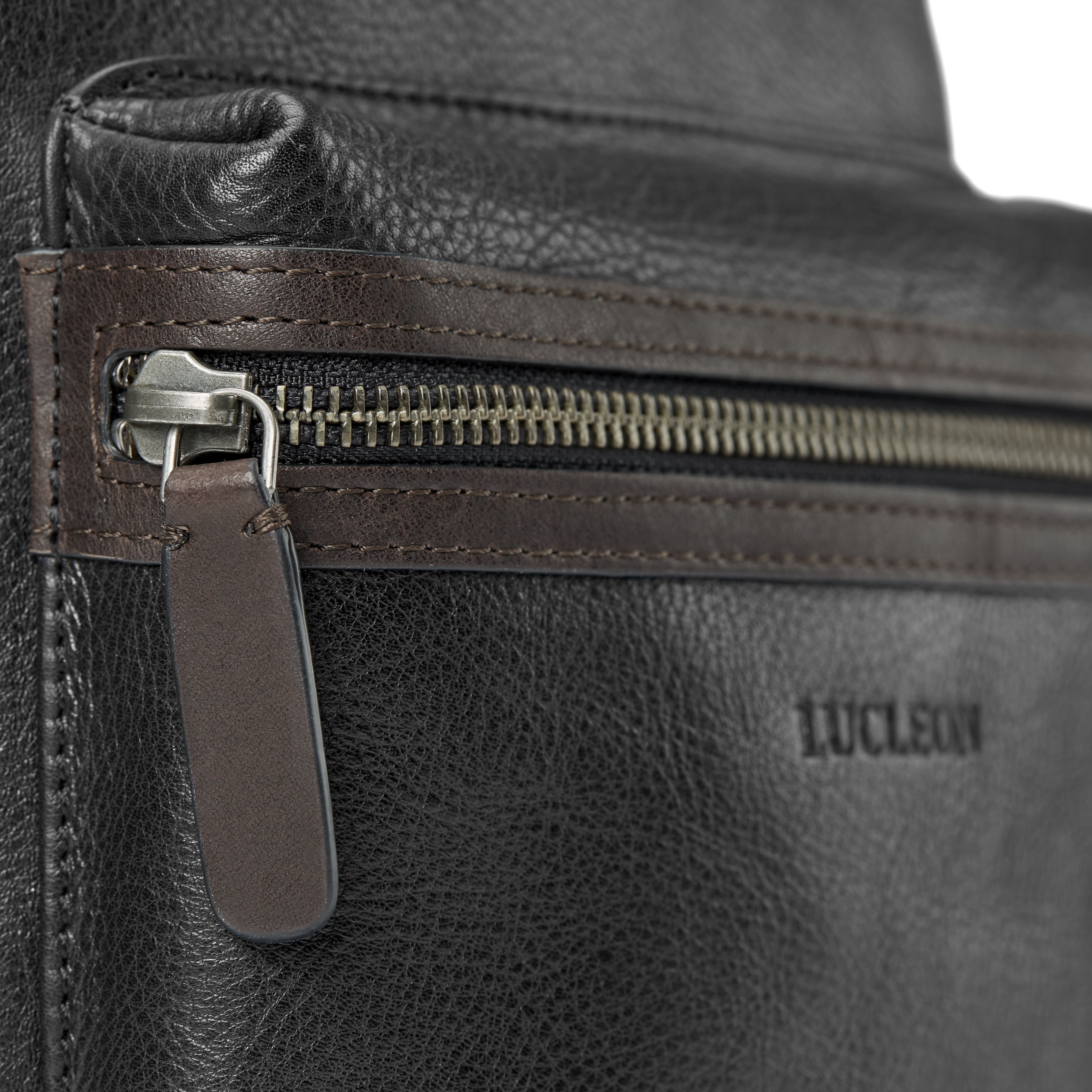 Funda para tablet de cuero marrón oscuro y negro Liam - 10