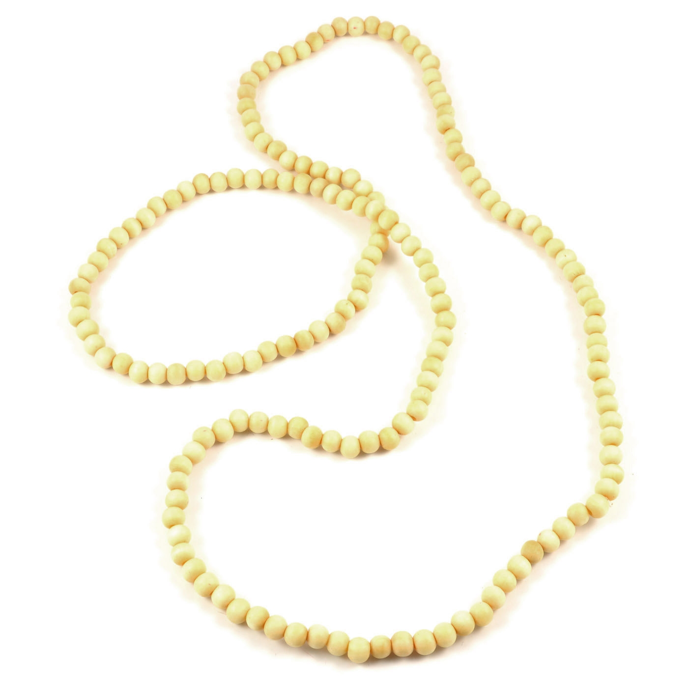 Collier de perles en bois crème - 2