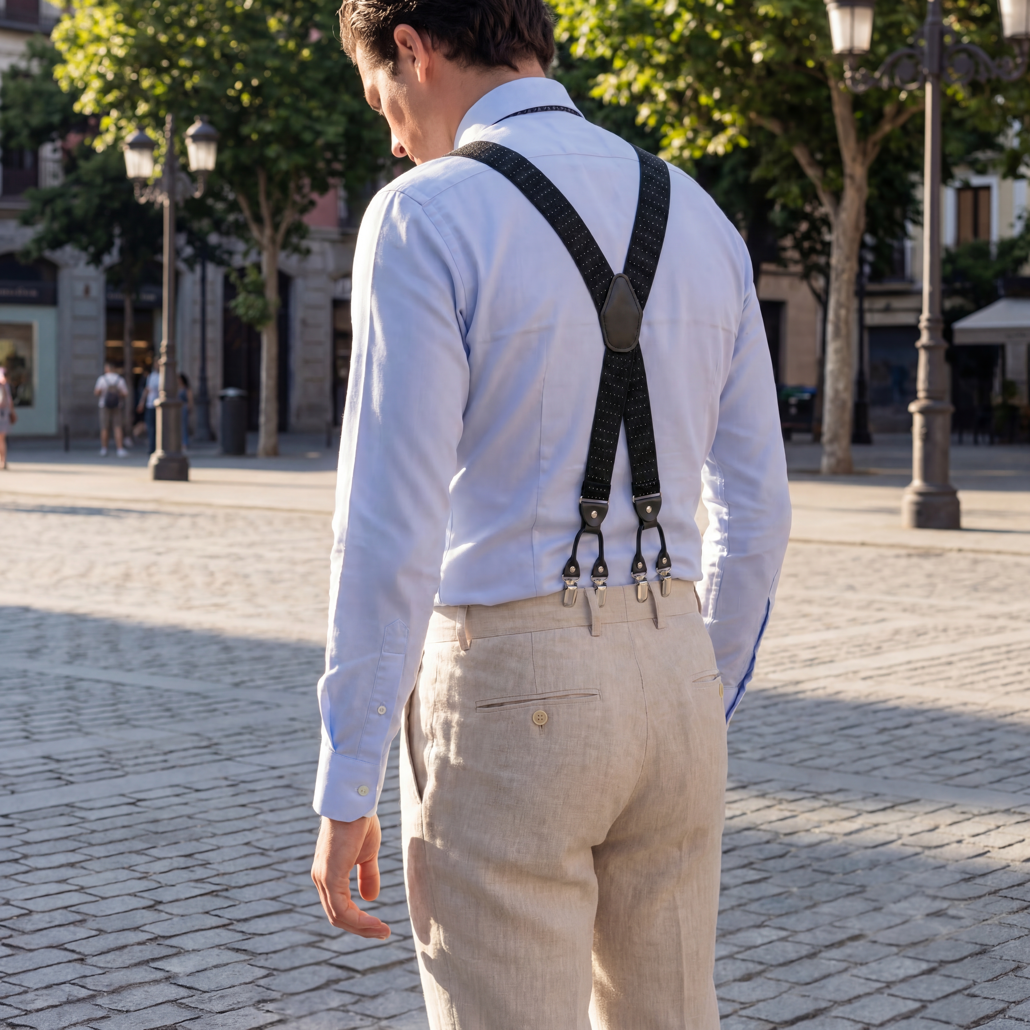 Vexel | Brede Prikkede Sorte Clip-on X-ryg Seler - 5
