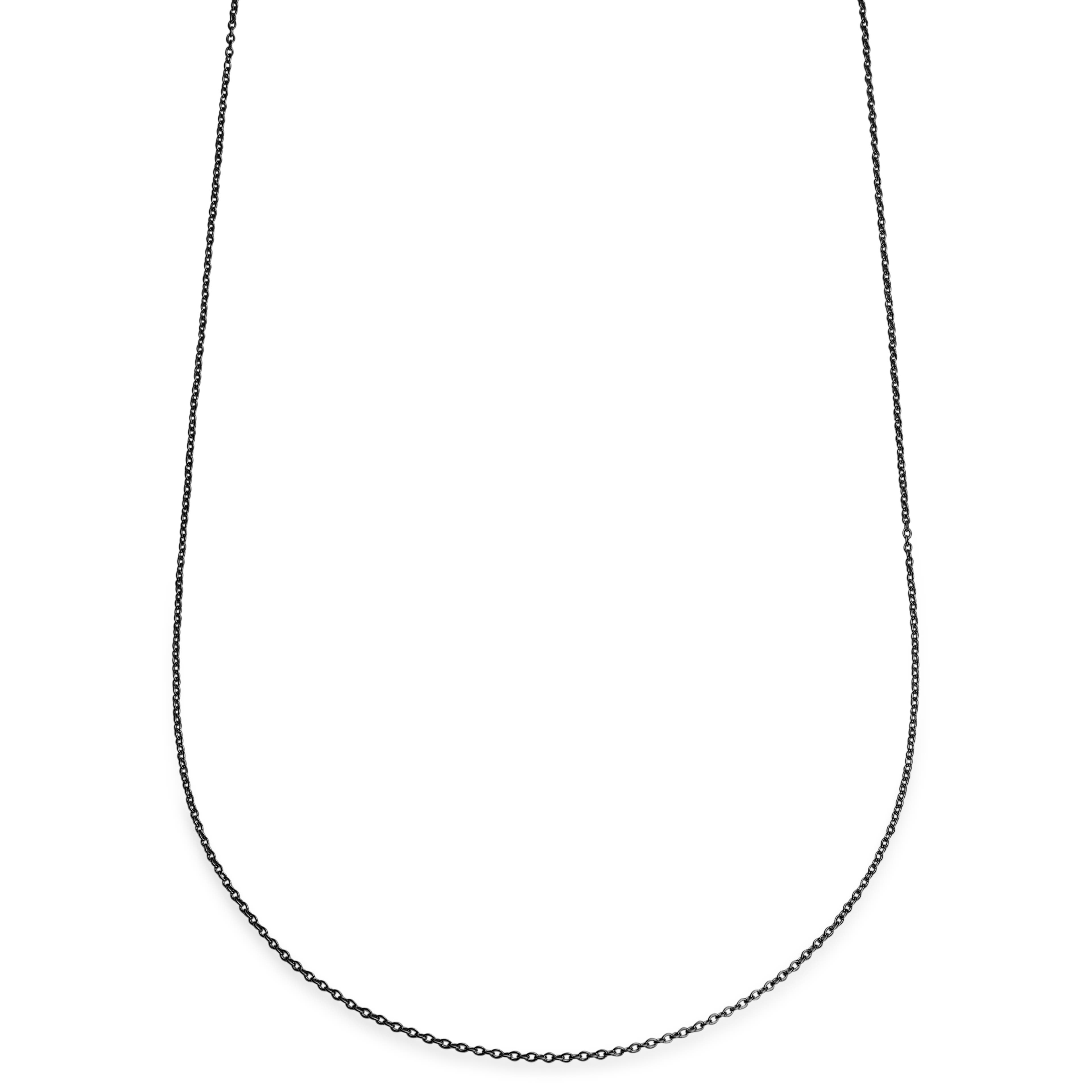 Essentials | 1.5 mm Lightweight Gunmetal Black Cable Chain Necklace
