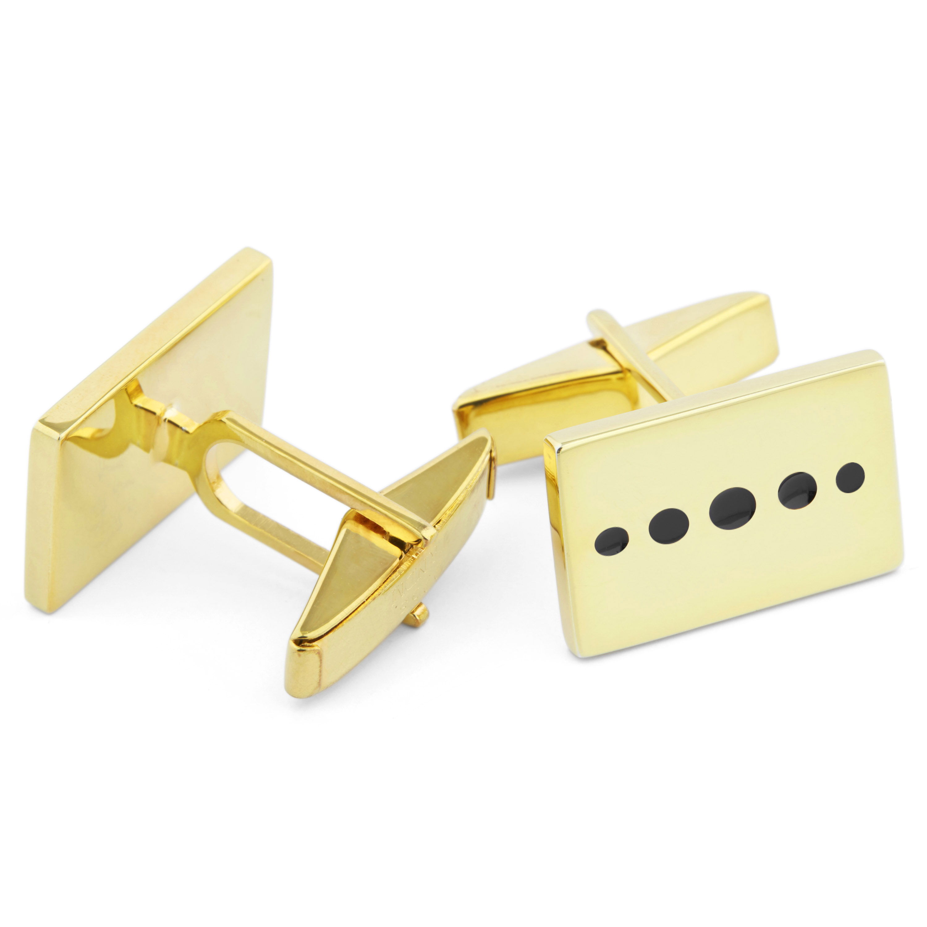 Kort Guldpläterad 925s med Svarta Prickar Set - 3