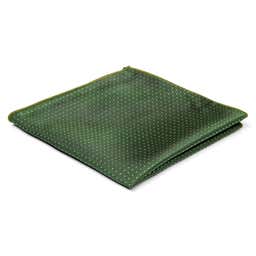 Pañuelo de bolsillo de seda verde con lunares 