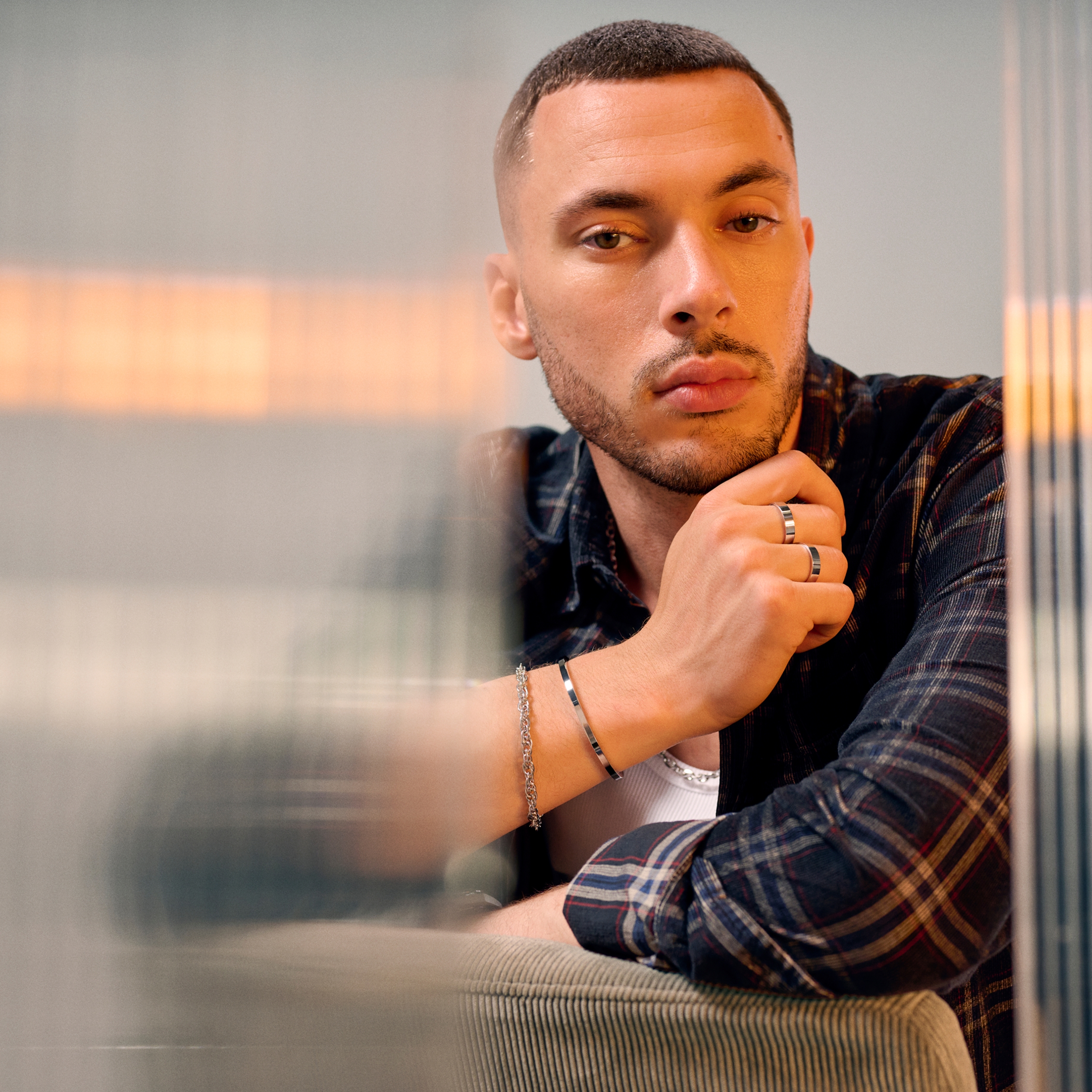 5 mm Poleret Sølvfarvet Justerbart Rustfri Stål Manchetarmbånd - 5