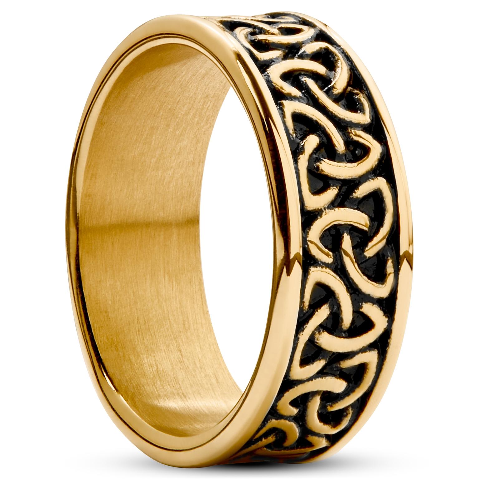 Evan Enzo Goudkleurige Trinityknoop Ring Evan Enzo Goudkleurige Trinityknoop Ring