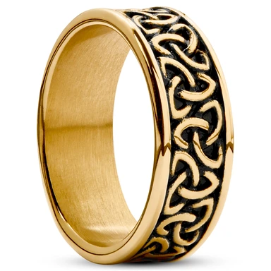 Evan Enzo Goldfarbener Trinity-Knotenring Evan Enzo Goldfarbener Trinity-Knotenring
