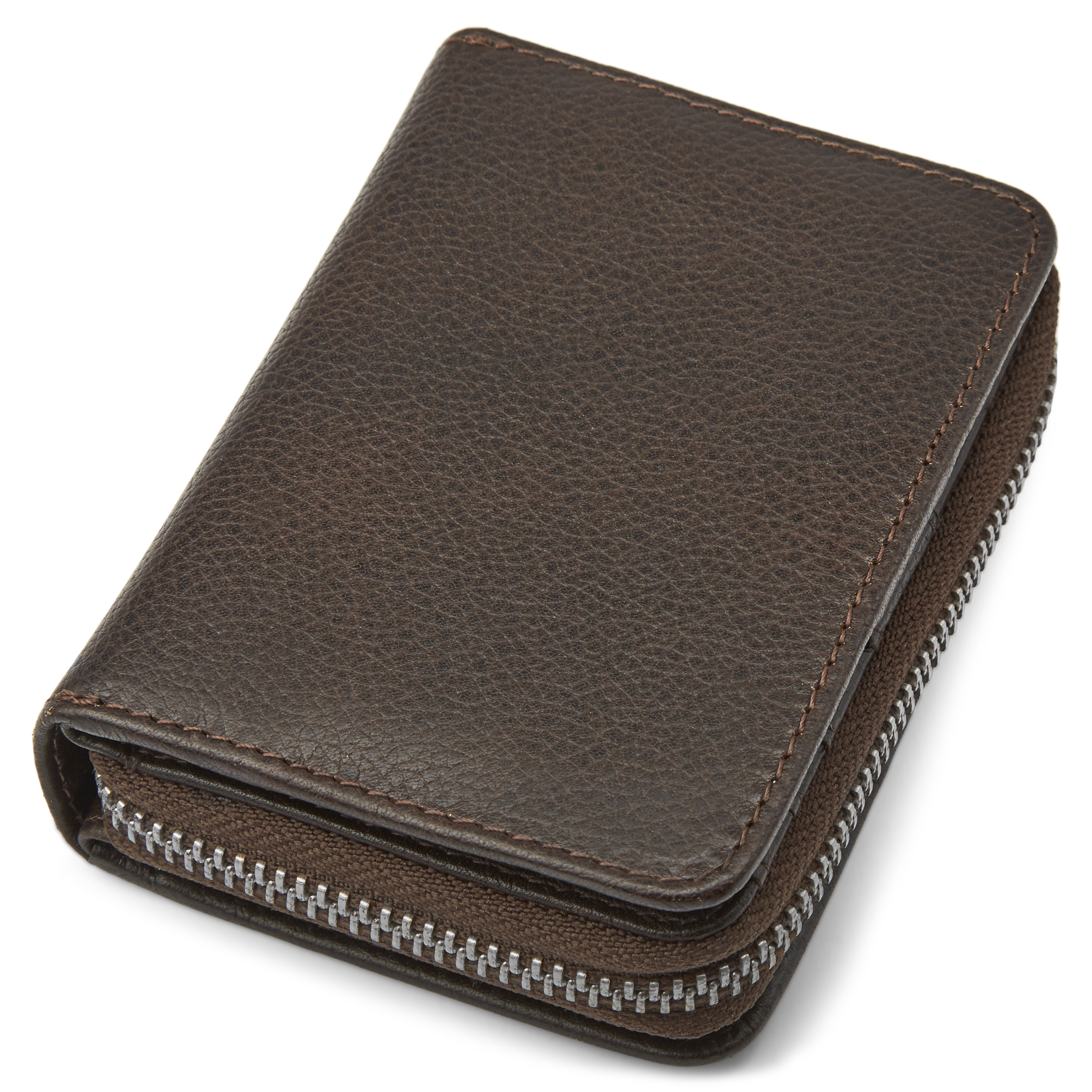 Cartera de cuero marrón oscuro con bloqueo RFID Lorn - 10