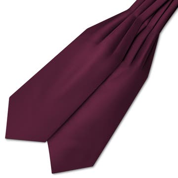 Cravată ascot roșu închis satinată