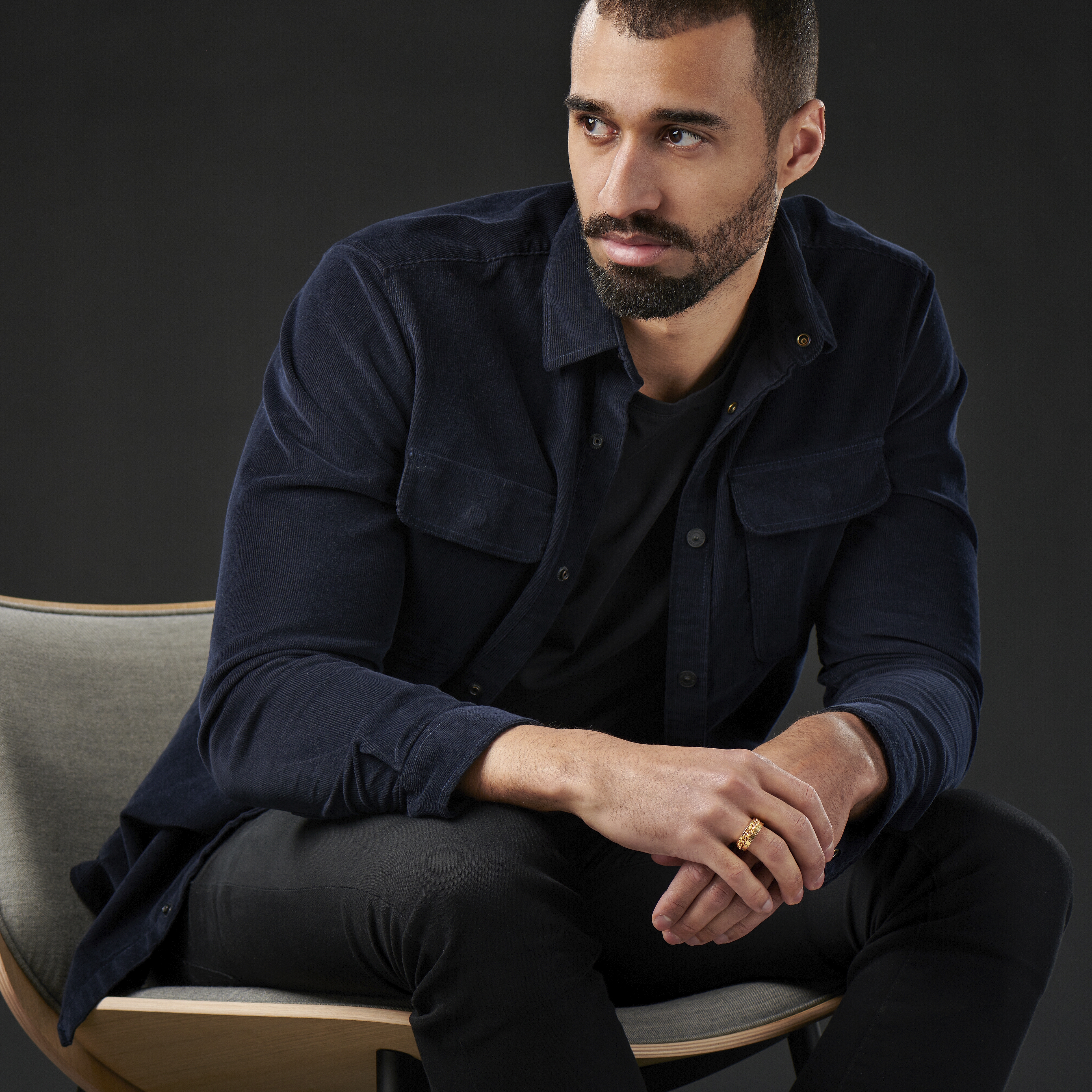 8 mm Gold-Tone With Chunky Chain & Roman Numerals Ring - 6