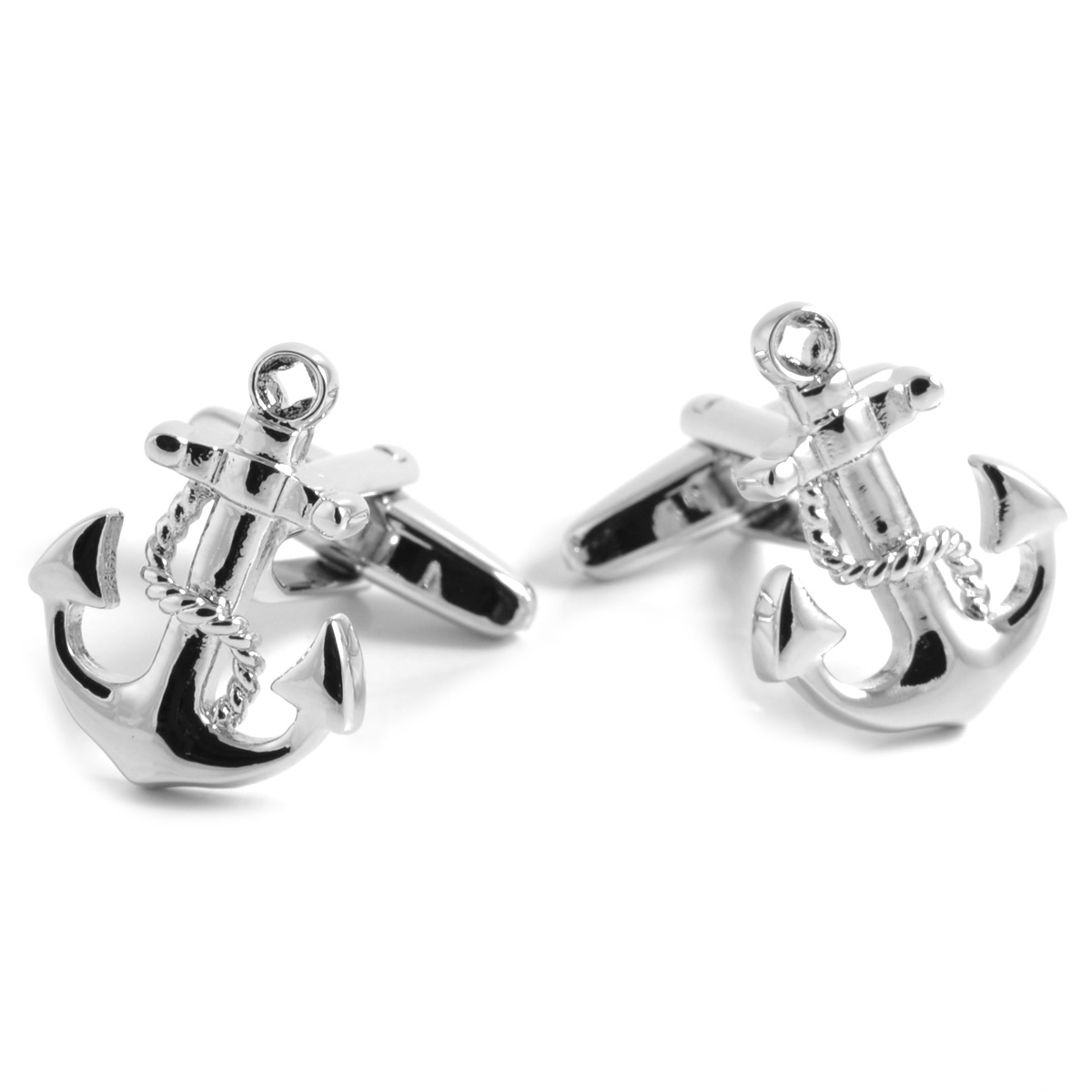 Set de boutons de manchette et pince à cravate Ancre marine - 5