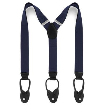 Wide Deep Blue Split Button Braces Wide Deep Blue Split Button Braces