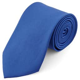 Basic Wide Blue Polyester Tie