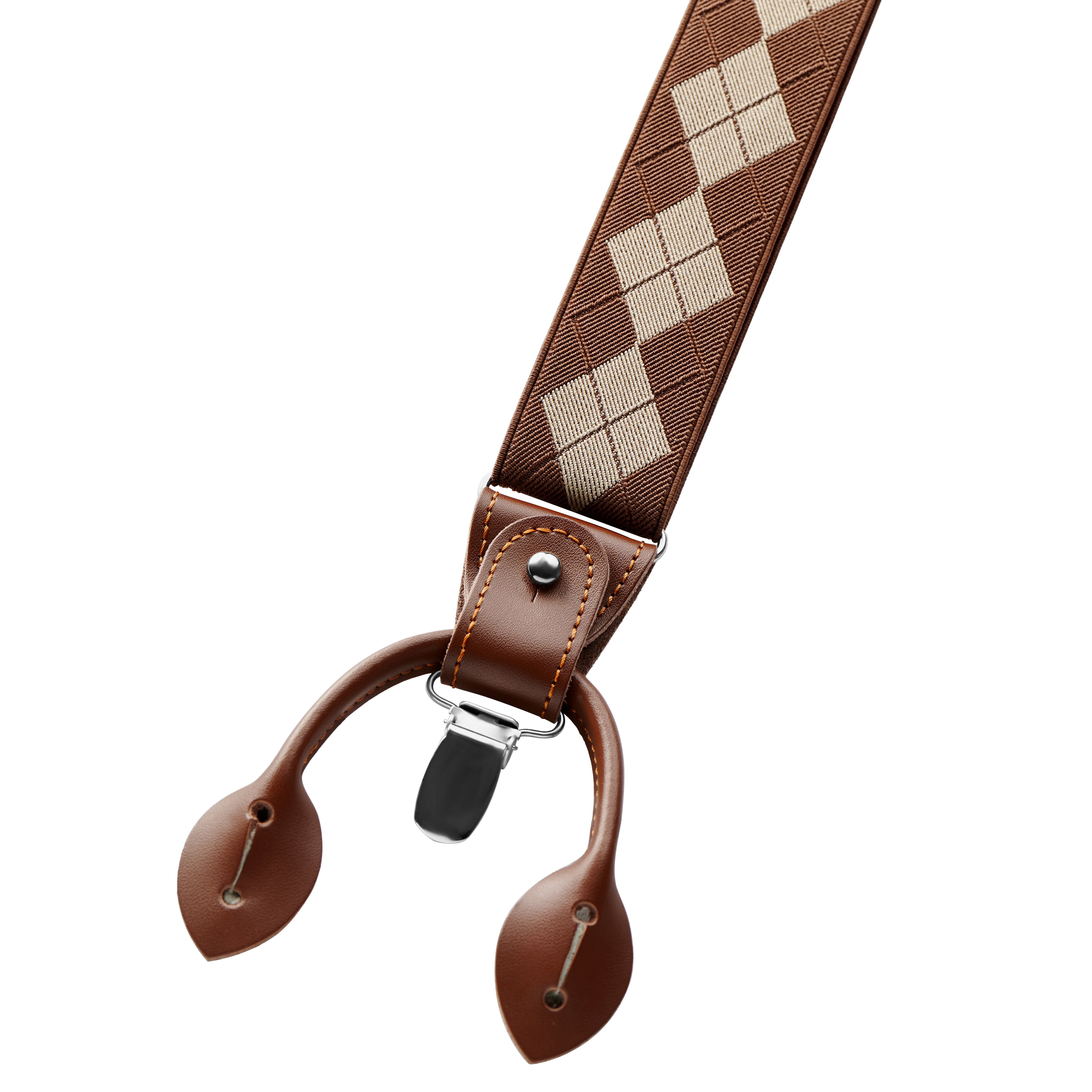 Vexel | Brown & Sand Diamond-Patterned X-back Braces - 3