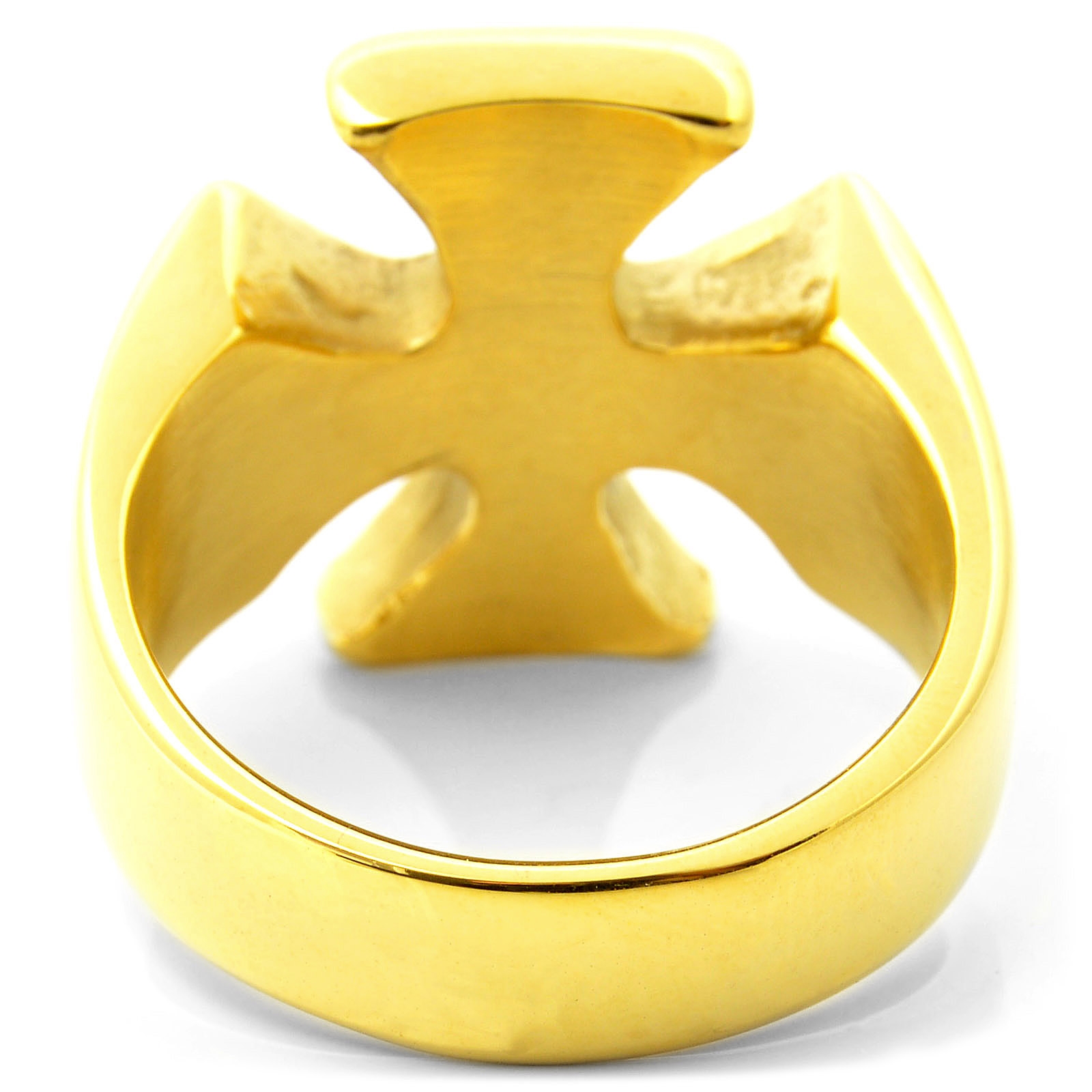 Χρυσαφί Ατσαλένιο Δαχτυλίδι Knight's Cross - 3