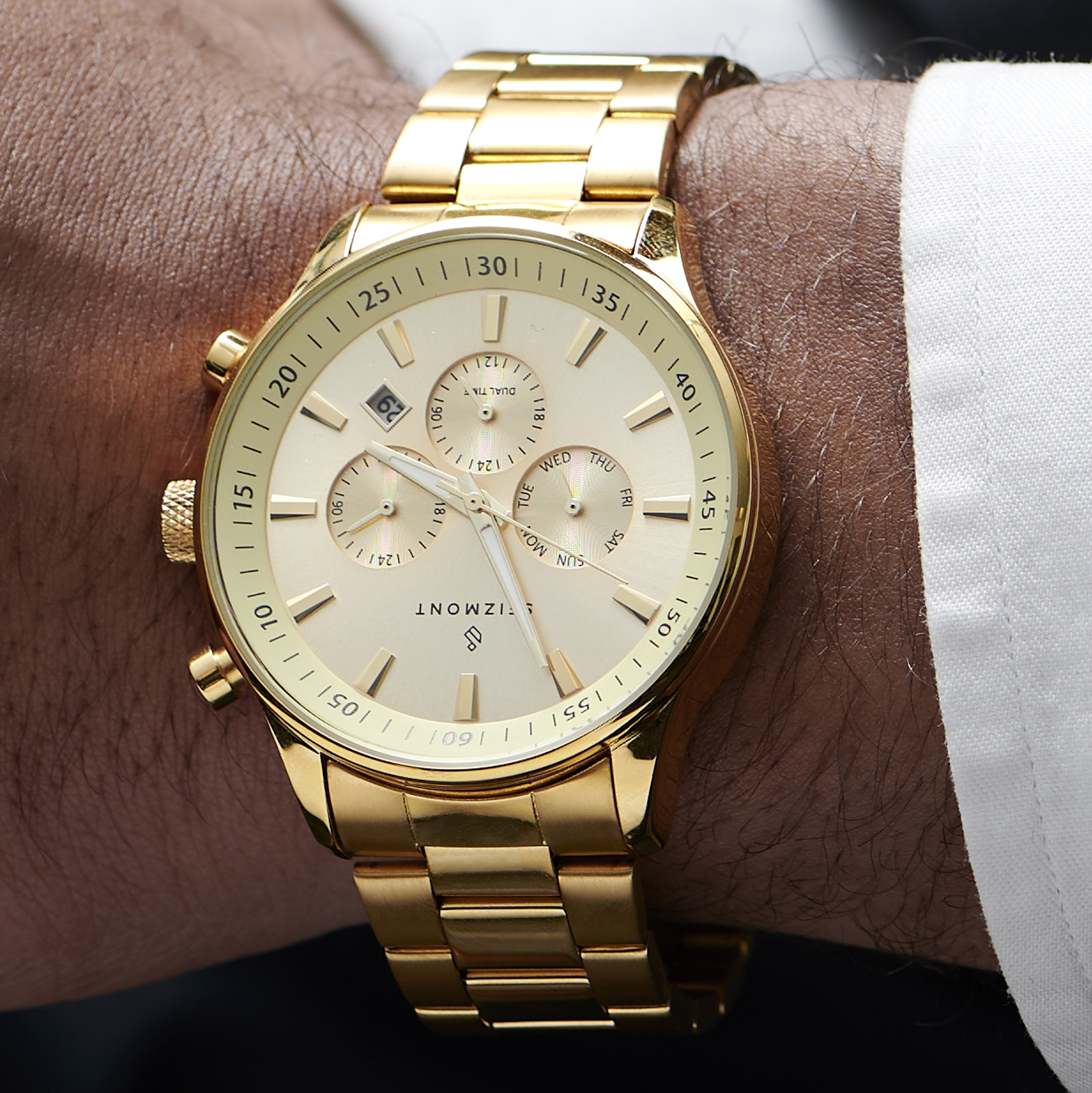 Troika | Gold-Tone Stainless Steel Dual-Time Watch With Gold
