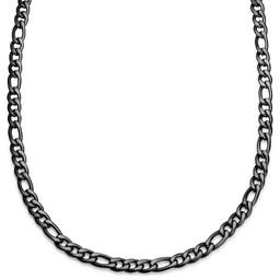 Essentials | 10 mm Gunmetal Black Figaro Chain Necklace