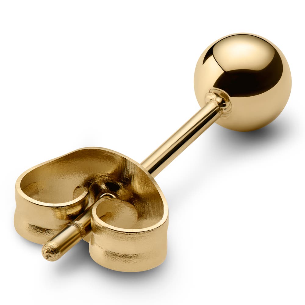 hover: 4 mm Gold-Tone Stainless Steel Ball-Tipped Stud Earring hover: 4 mm Gold-Tone Stainless Steel Ball-Tipped Stud Earring
