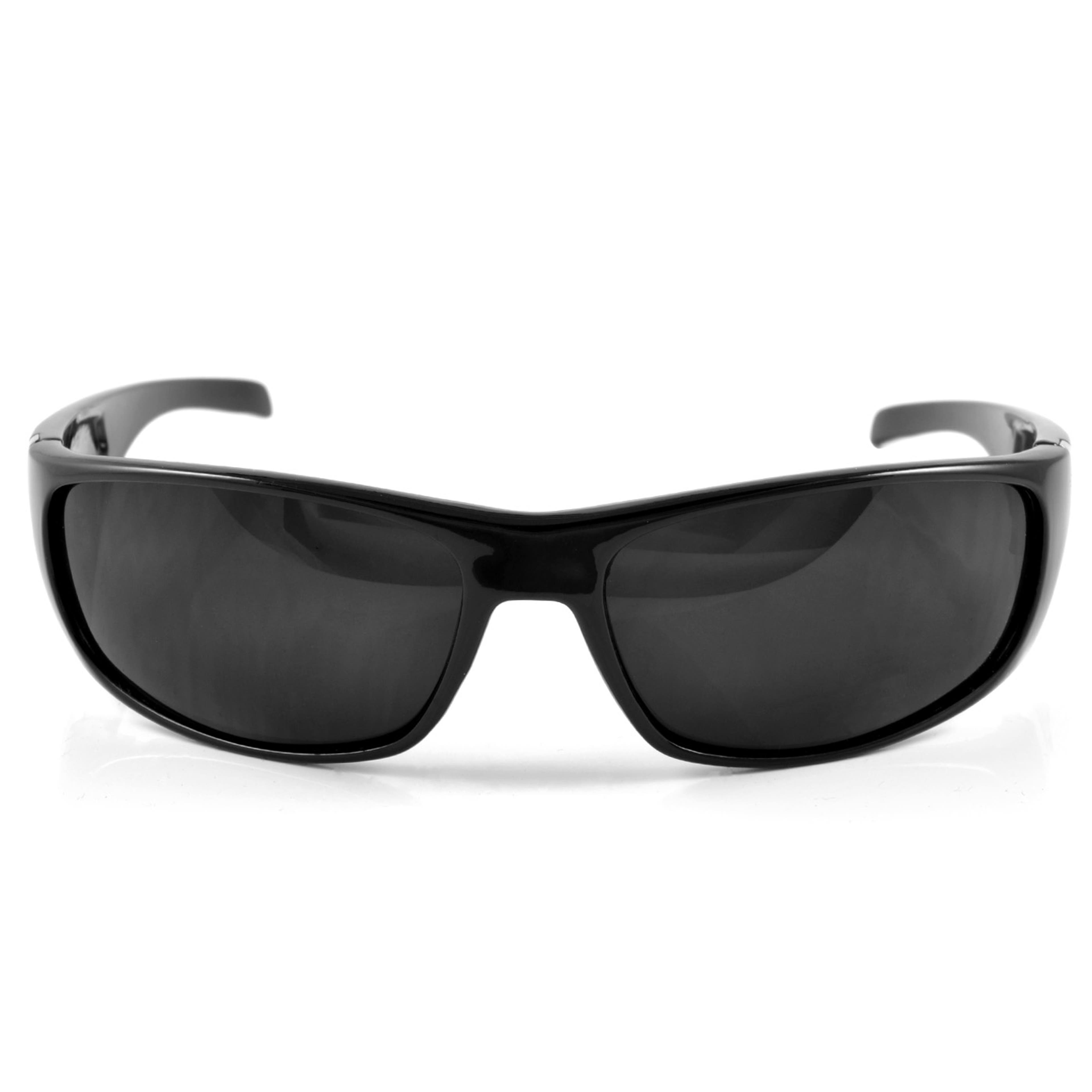 Black & Black Wrap Around Biker Sunglasses