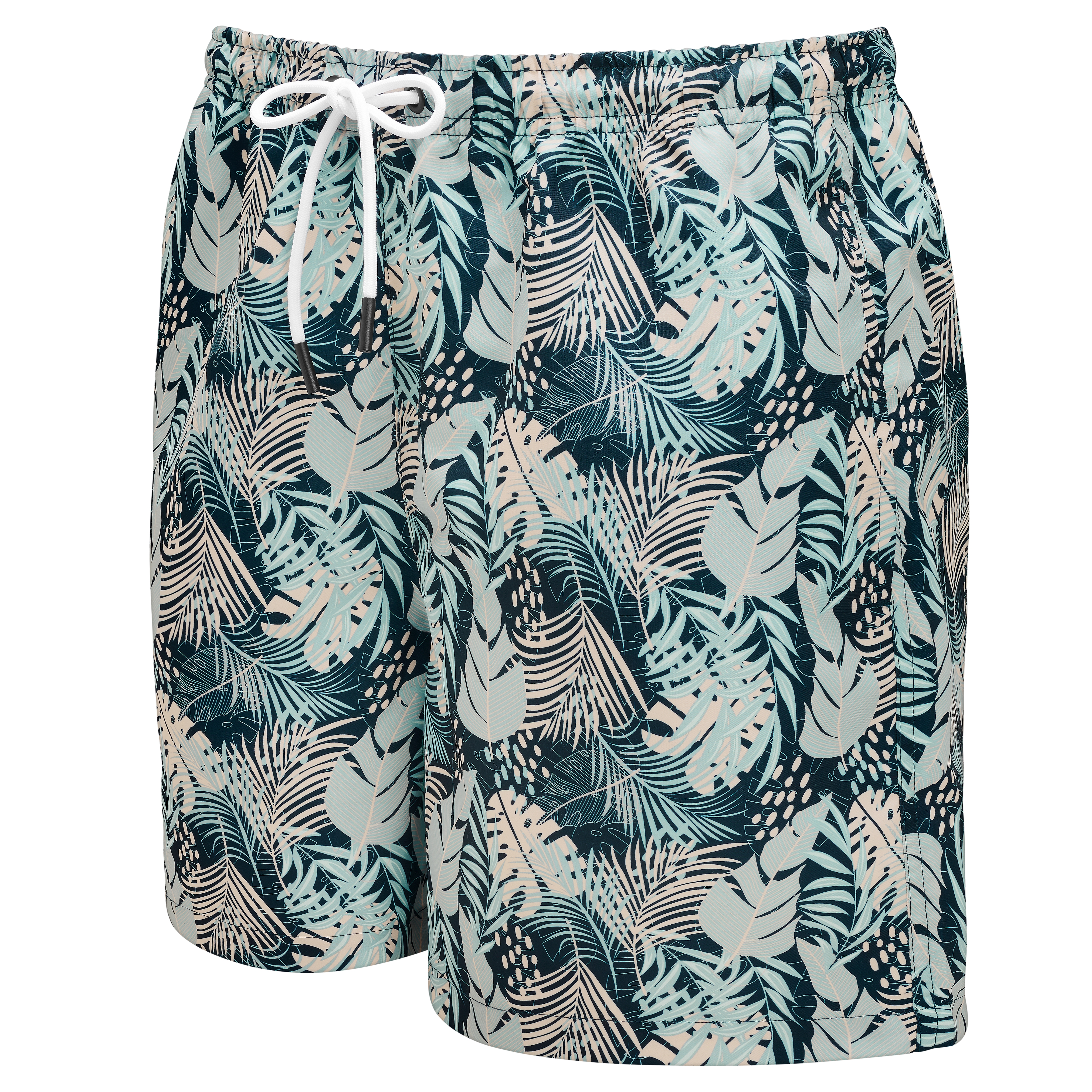 Schwimmshorts in Rauchgrau und Beige mit Blumenmuster - 2