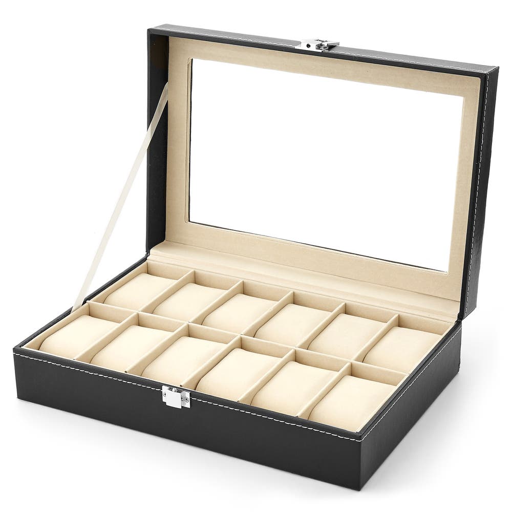 hover: Faux Leather Watch Case - 12 Watches hover: Faux Leather Watch Case - 12 Watches