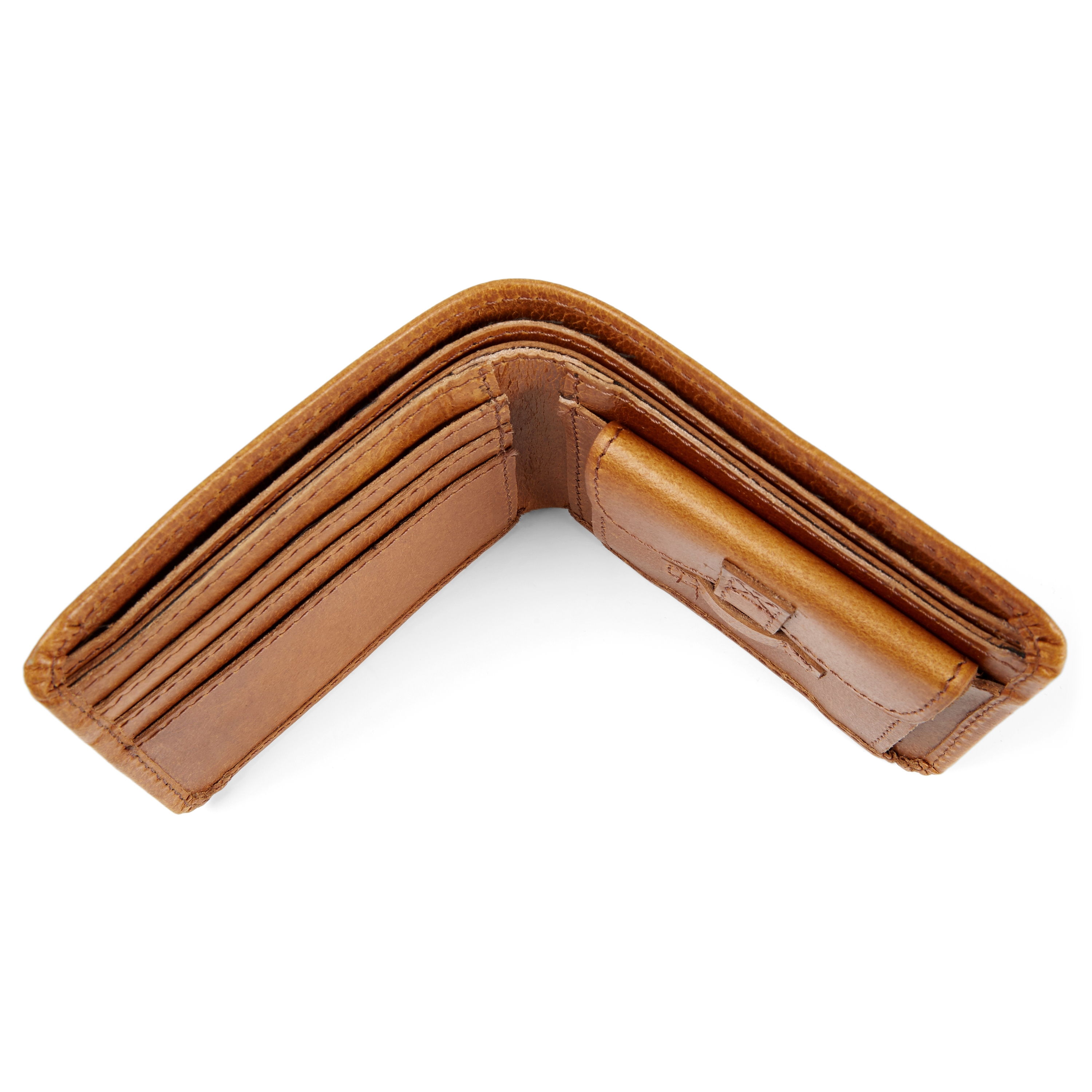 Rustikk Lysebrun Skinnlommebok - 4