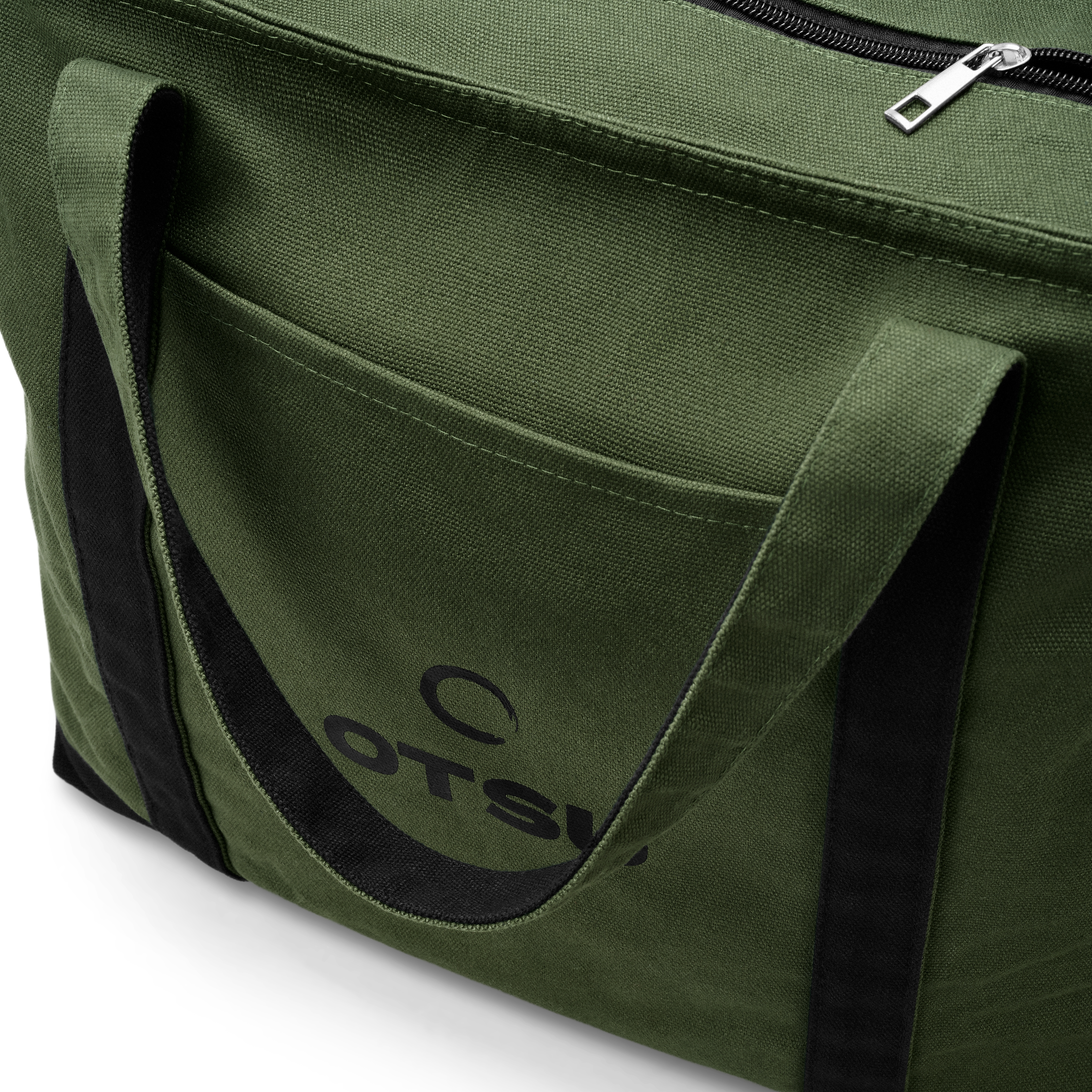 Otsu - Large army green zip tote bag - 5