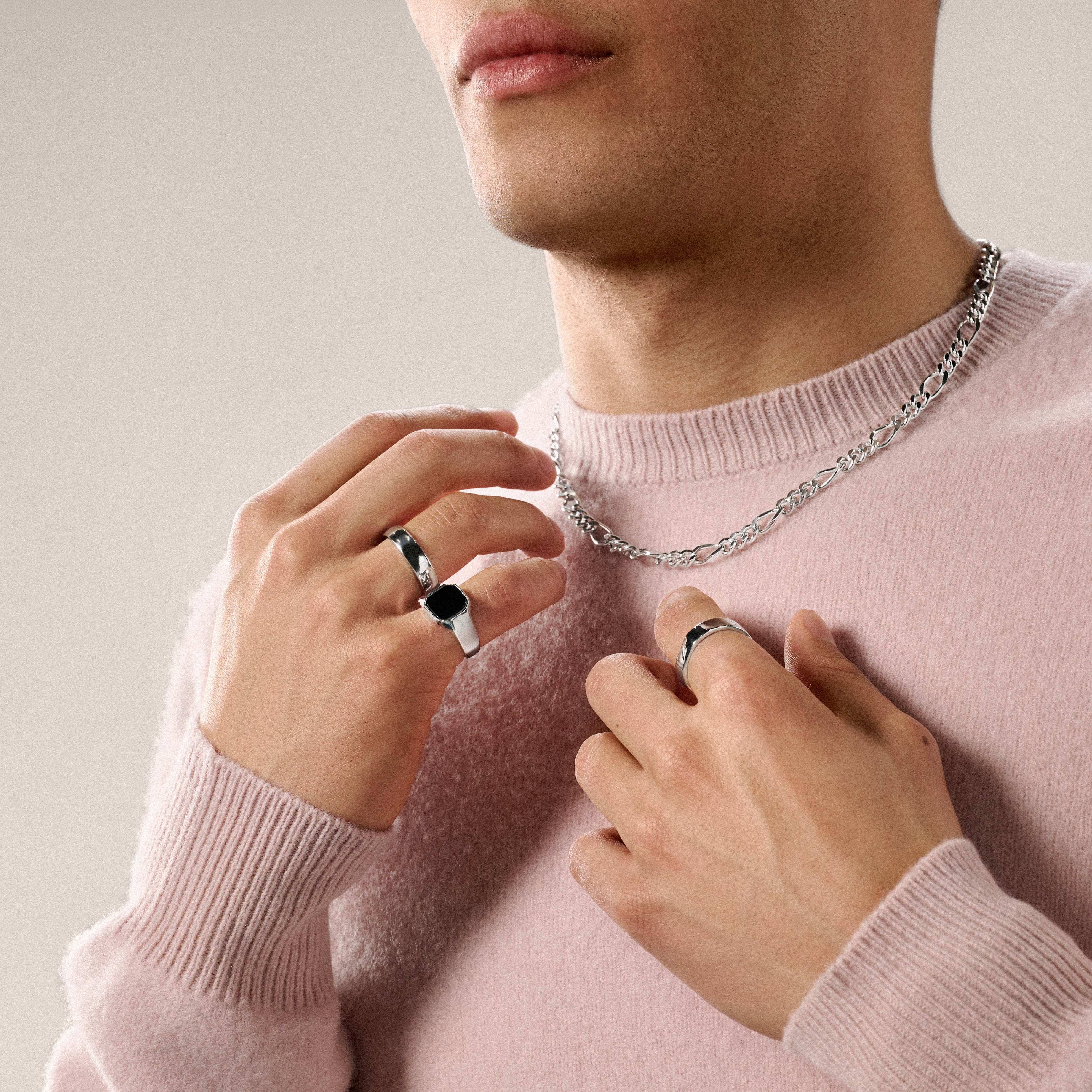 Stříbrný prsten Onyx Signet - 4