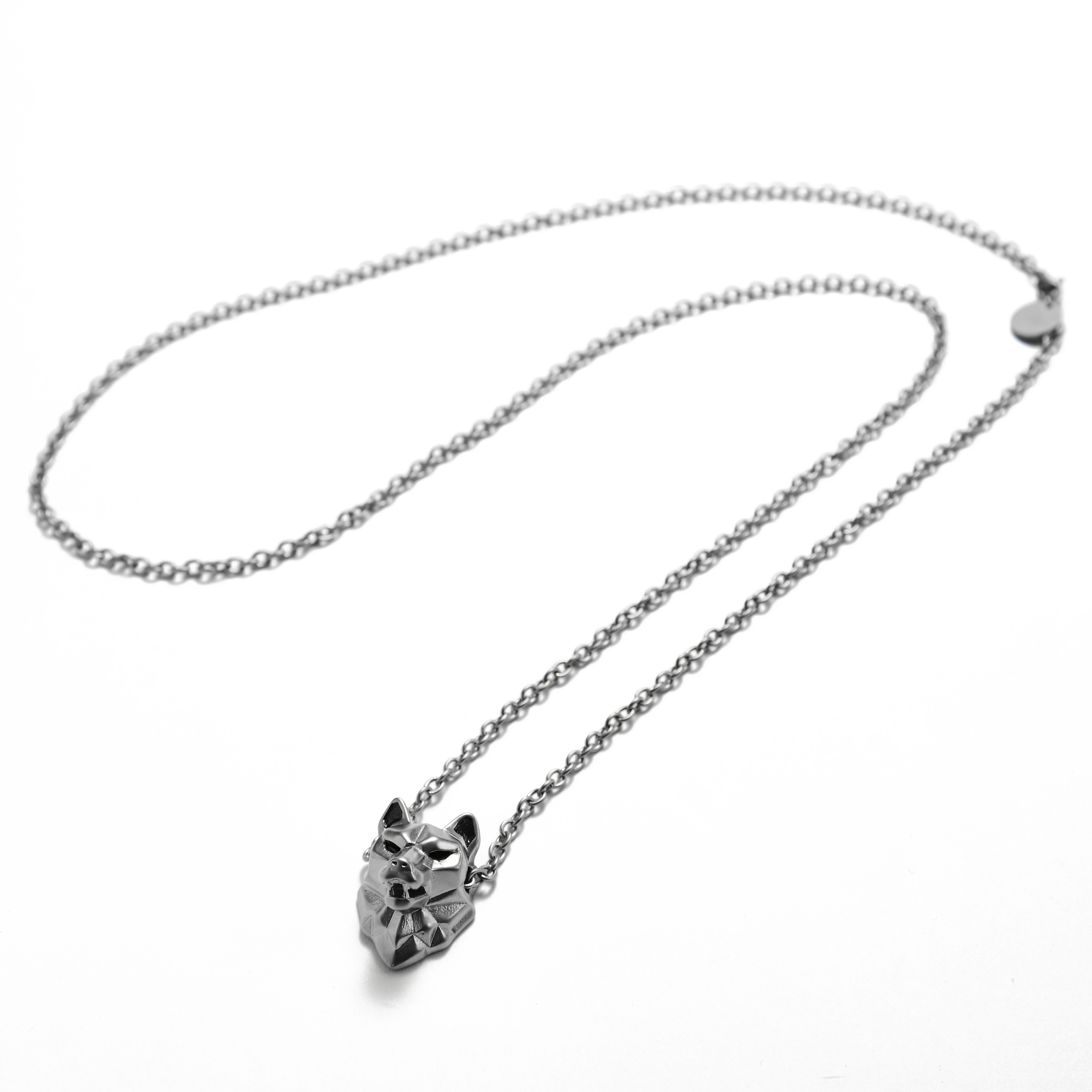 Collier Jax en acier à pendentif tête de loup - 3