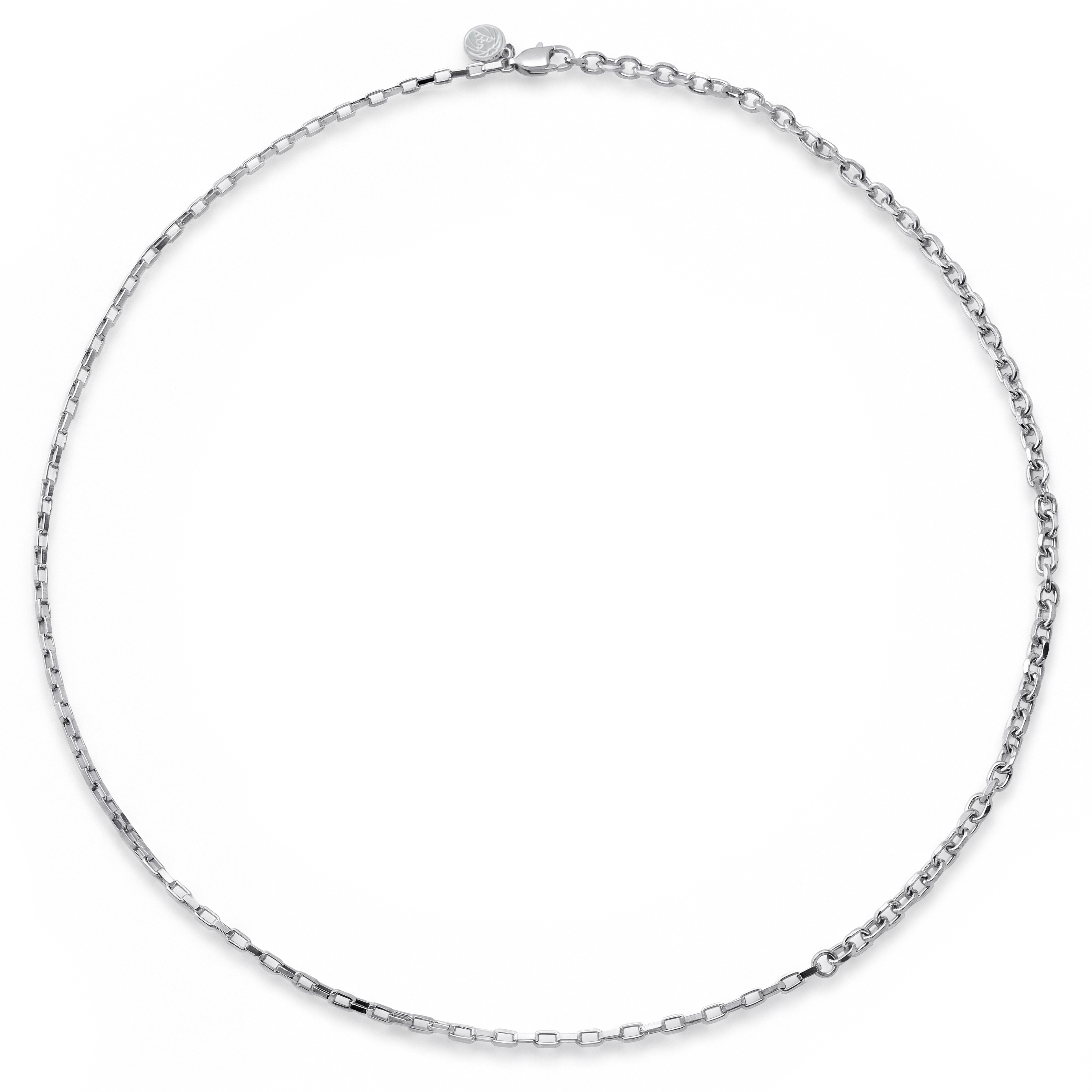 New Classics | Ezüst tónusú rozsdamentes acél dupla láncszemes anker és téglalap alakú lánc nyaklánc 4 mm - 2