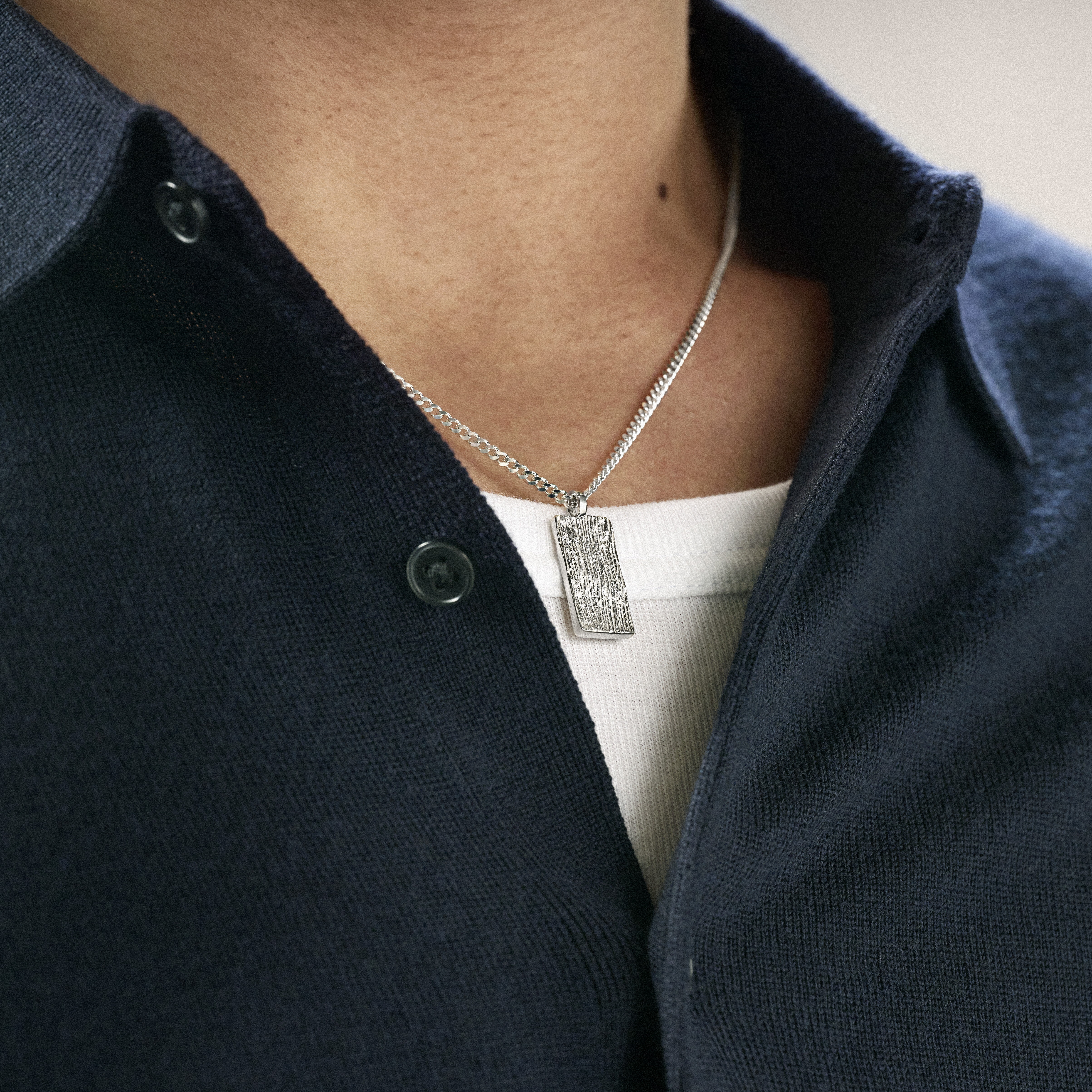 Rustic | 925 Sterling Silver Rustic Tag Necklace - 6