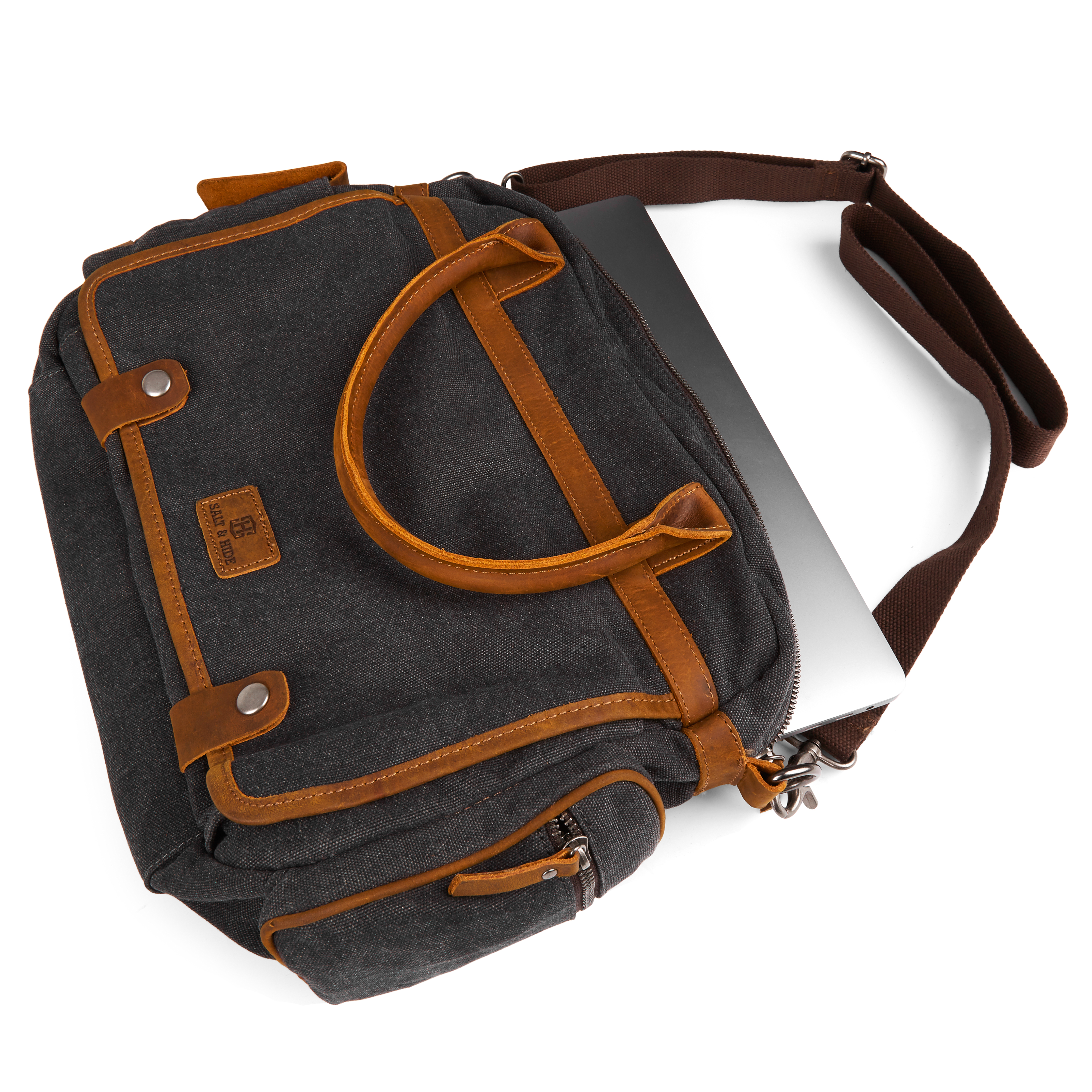 Sigurd Grey & Tan Laptop Bag - 9