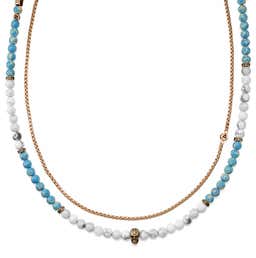 Conjunto de collares de jaspe imperial y turquesa blanca Rico