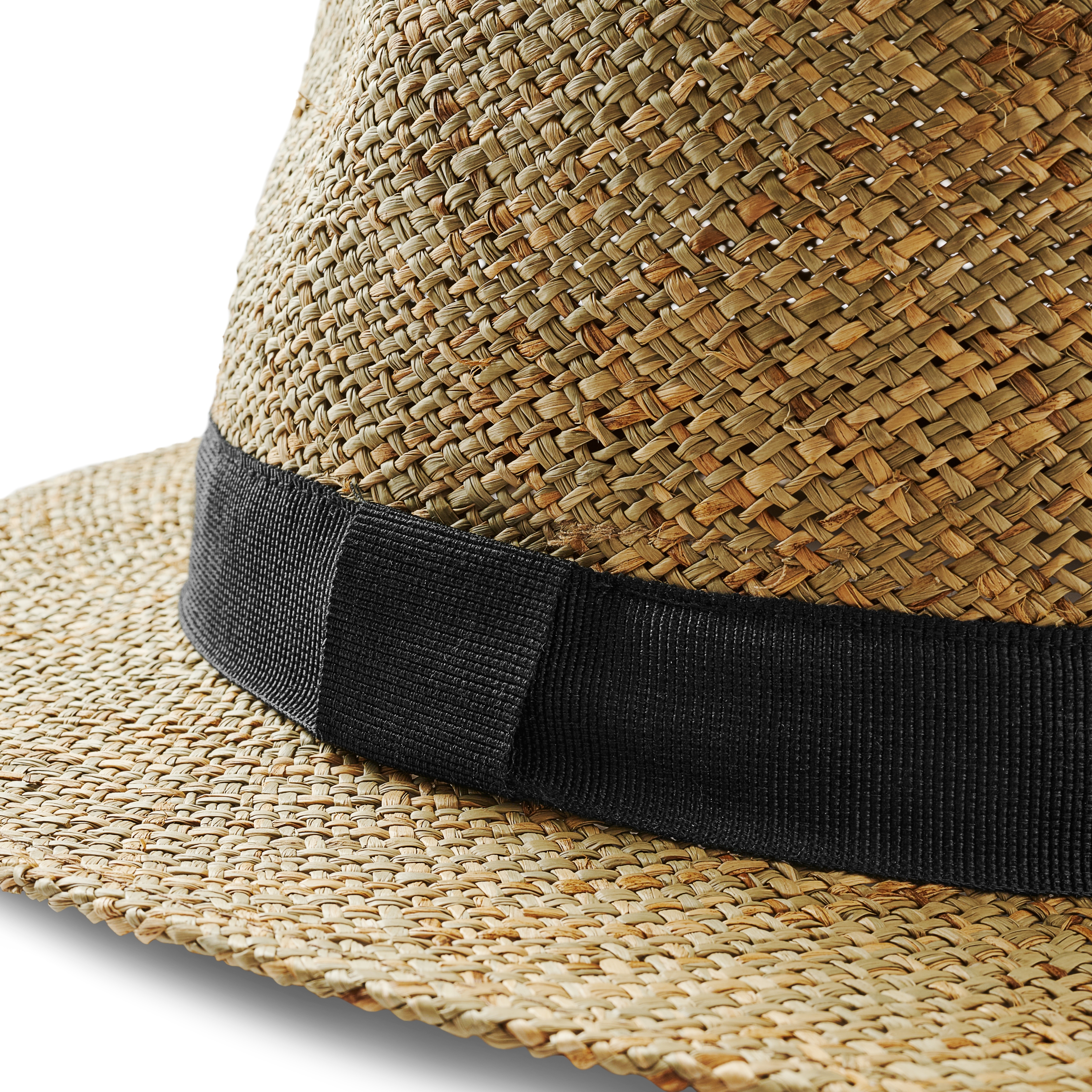 Chapeau Panama en paille naturelle avec ruban noir - 4