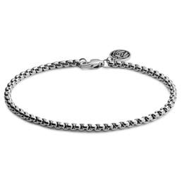 Essentials | 3 mm Silver-Tone Curved Box Chain Bracelet