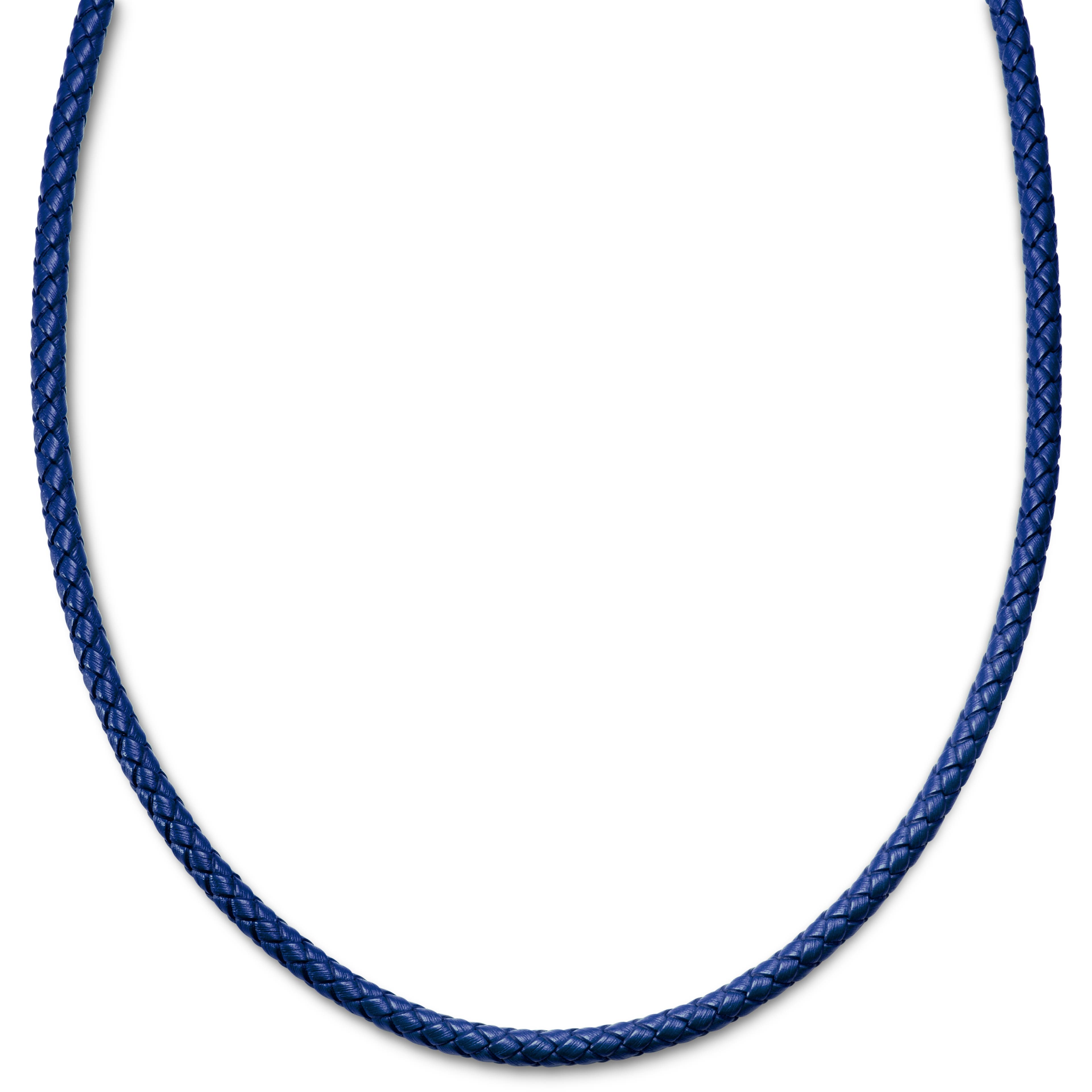 Tenvis | 5 mm Blått Läderhalsband