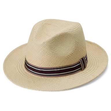 Καπέλο Παναμά με Ριγέ Κορδέλα Piero Natural-Coloured Moda Καπέλο Παναμά με Ριγέ Κορδέλα Piero Natural-Coloured Moda