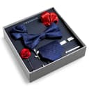 Anzug Accessoire Geschenkbox | Blau, Rot & Silberfarbenes Set Anzug Accessoire Geschenkbox | Blau, Rot & Silberfarbenes Set