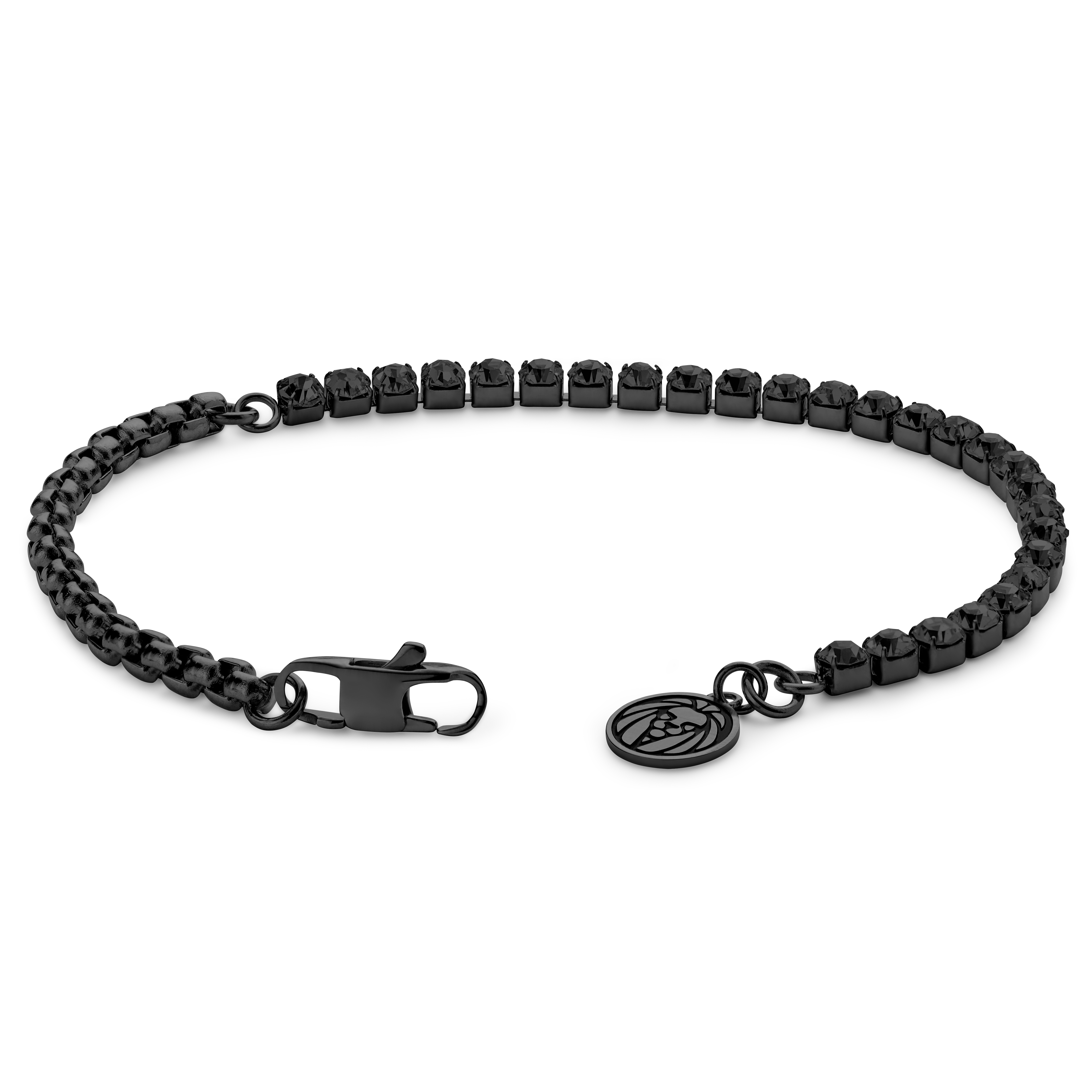 Amager | Bracelet en acier inoxydable noir avec zircones noires - 2