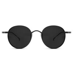 Occasus | Round Black Titanium Polarized Sunglasses