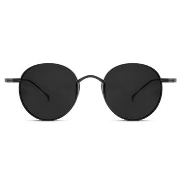 Occasus | Кръгли черни титанови поляризирани слънчеви очила