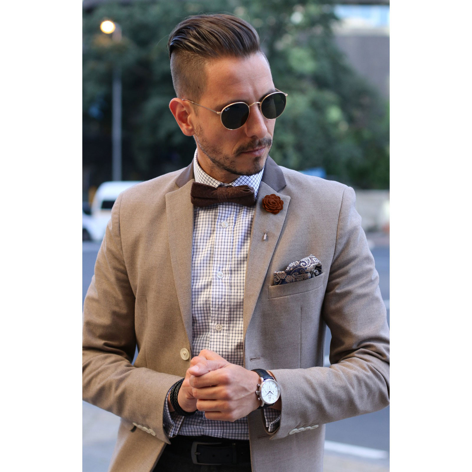 Spona do klopy Hnědá růžička - 4