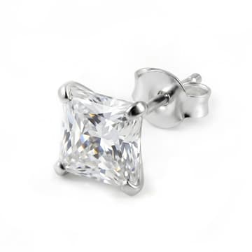 Lucid | Clou d'oreille carré en zircone et argent sterling 925 - 8 mm Lucid | Clou d'oreille carré en zircone et argent sterling 925 - 8 mm