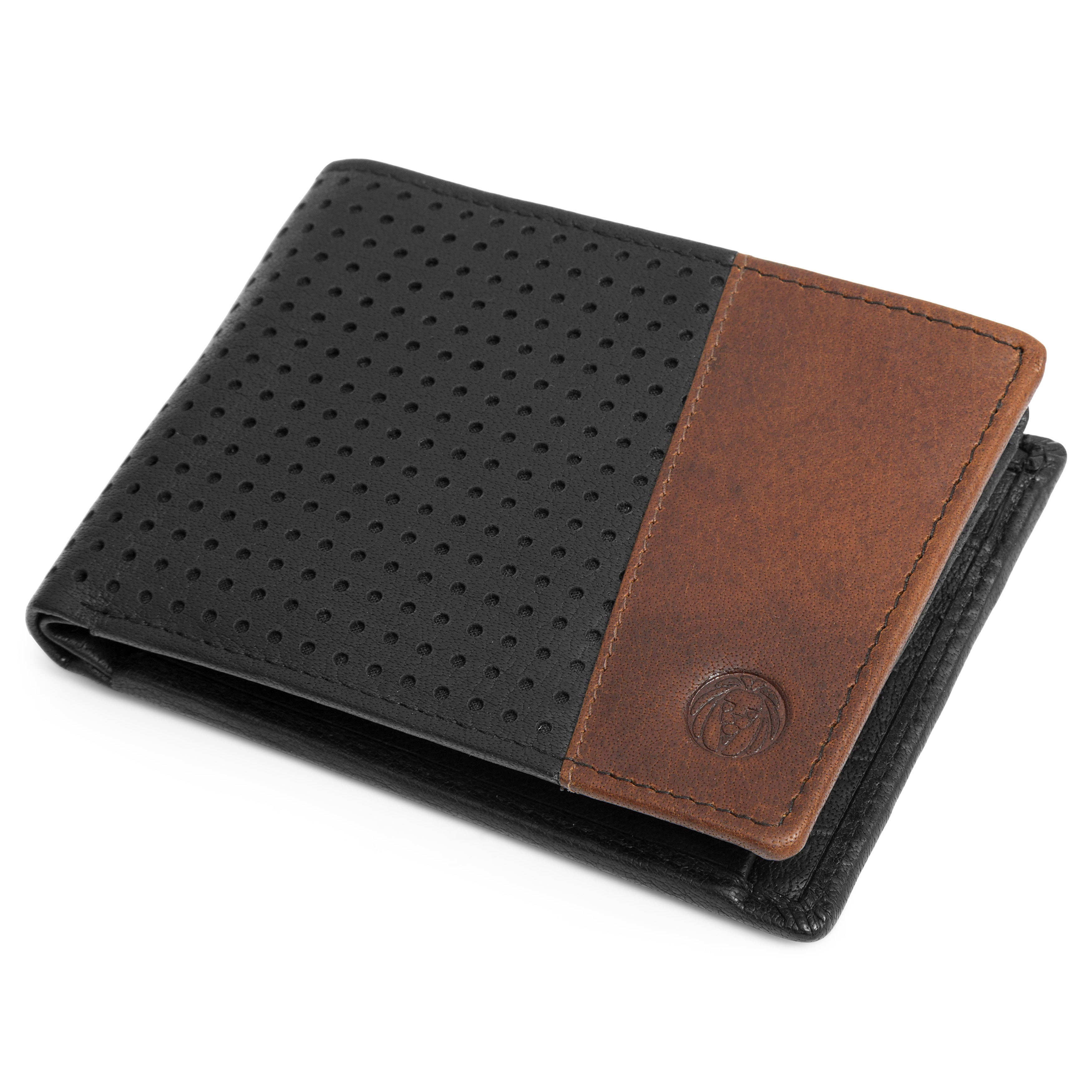 Montreal Dotty Schwarze & Hellbraune RFID Leder Geldbörse - 7